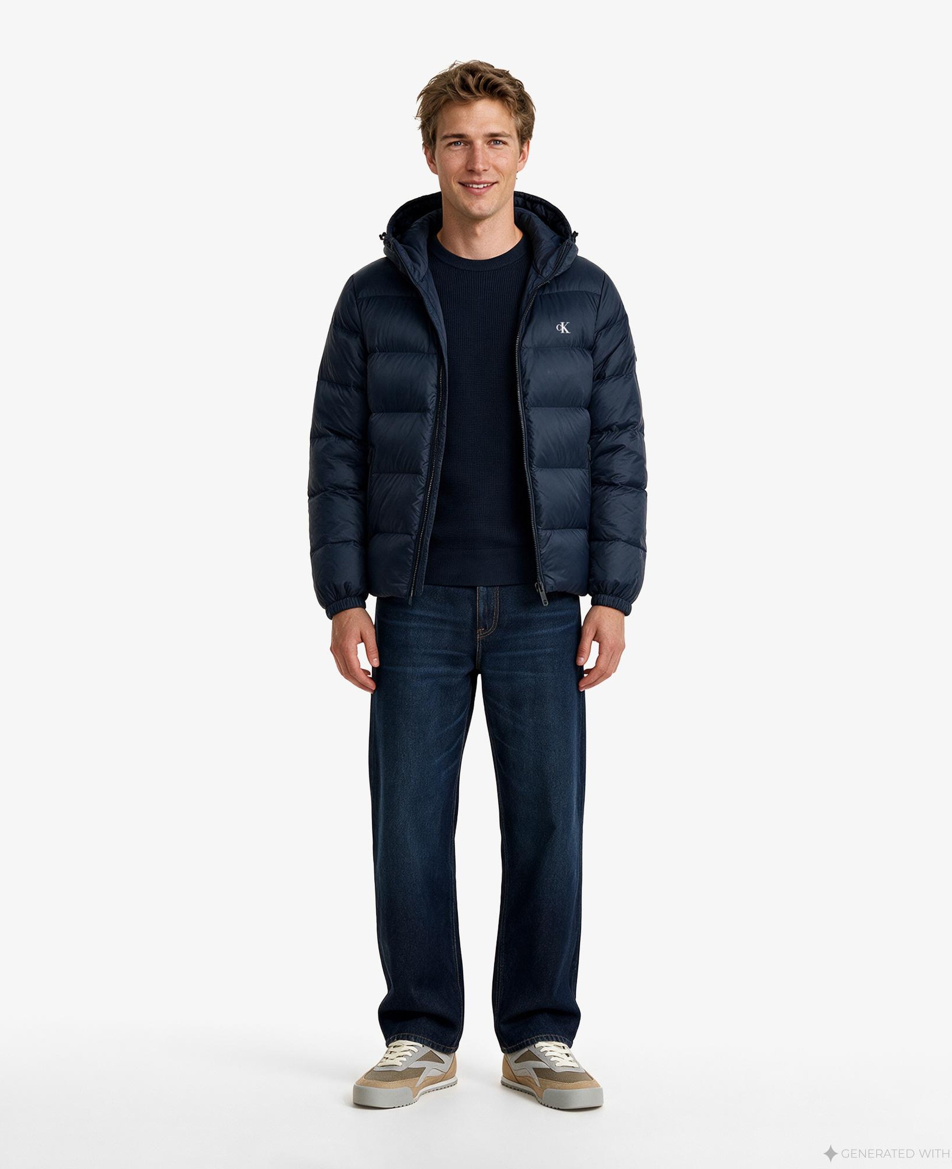 Calvin Klein Down Puffer Erkek Mavi Ceket