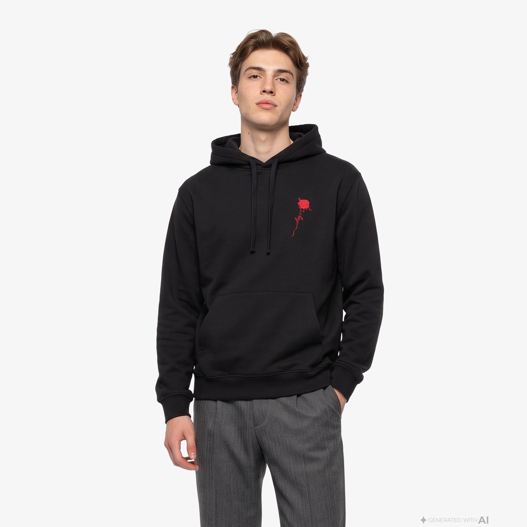 Hugo Diflowhood Erkek Siyah Sweatshirt
