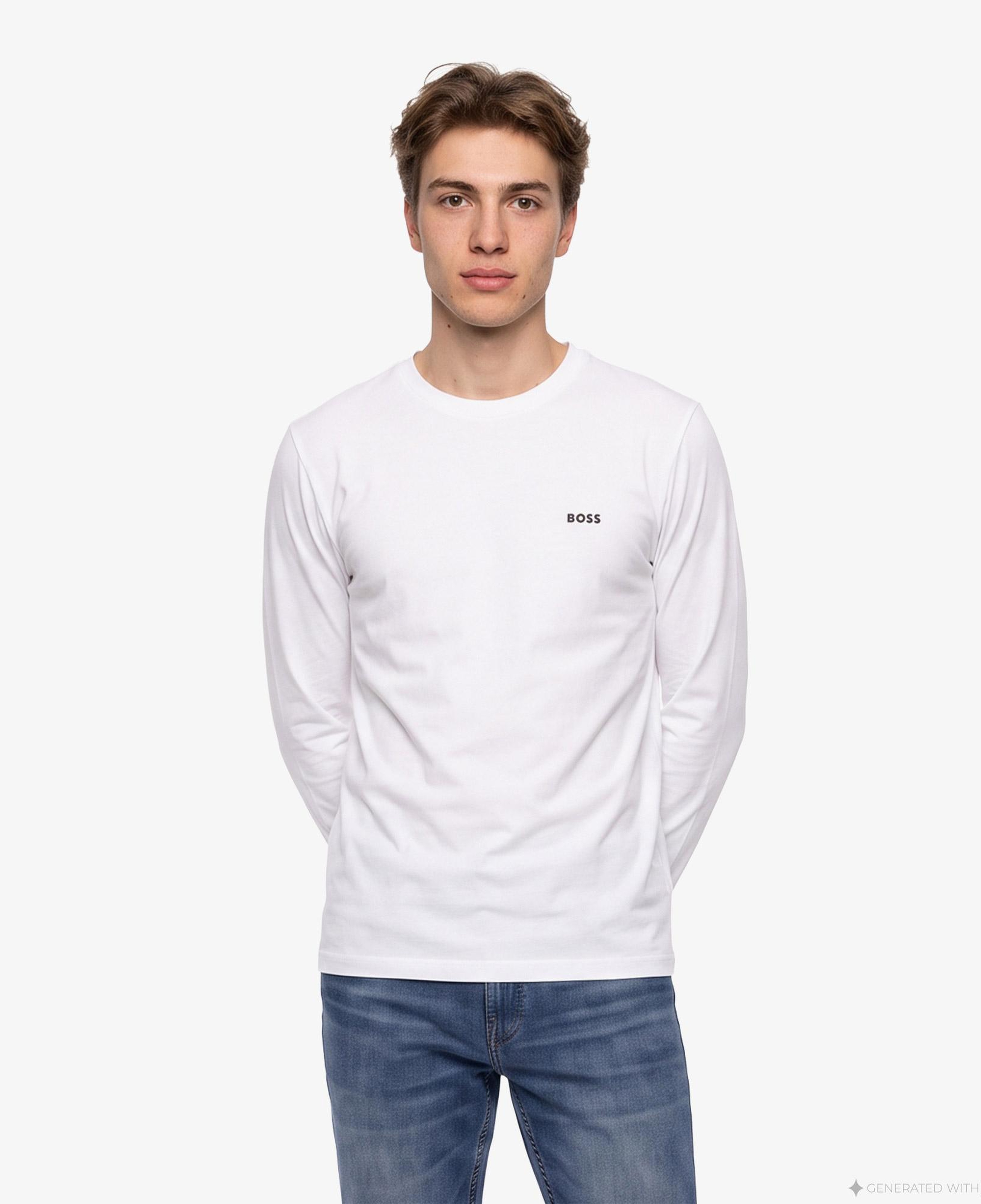 Boss Long Erkek Beyaz T-Shirt