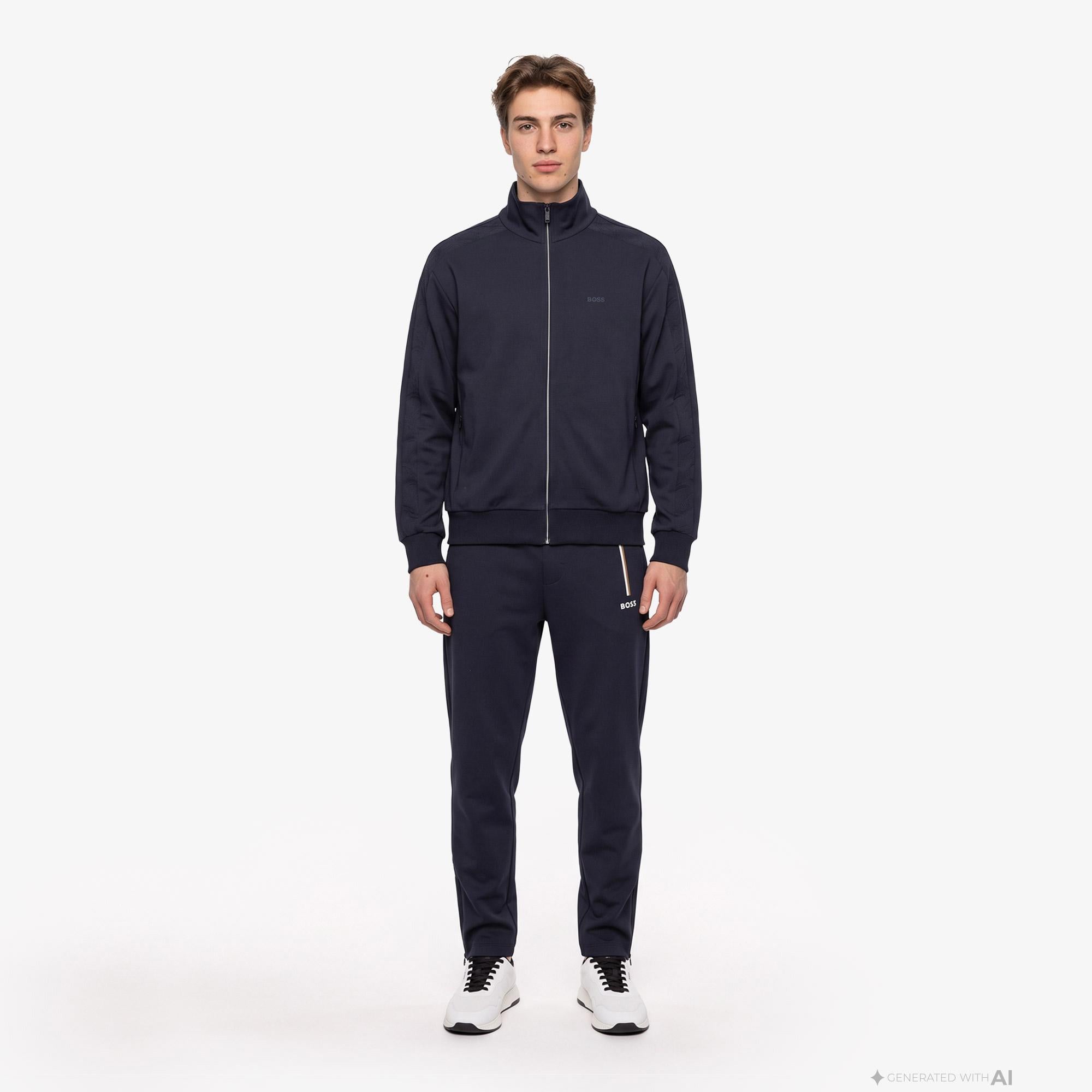 Boss Union Tape Erkek Lacivert Sweatshirt