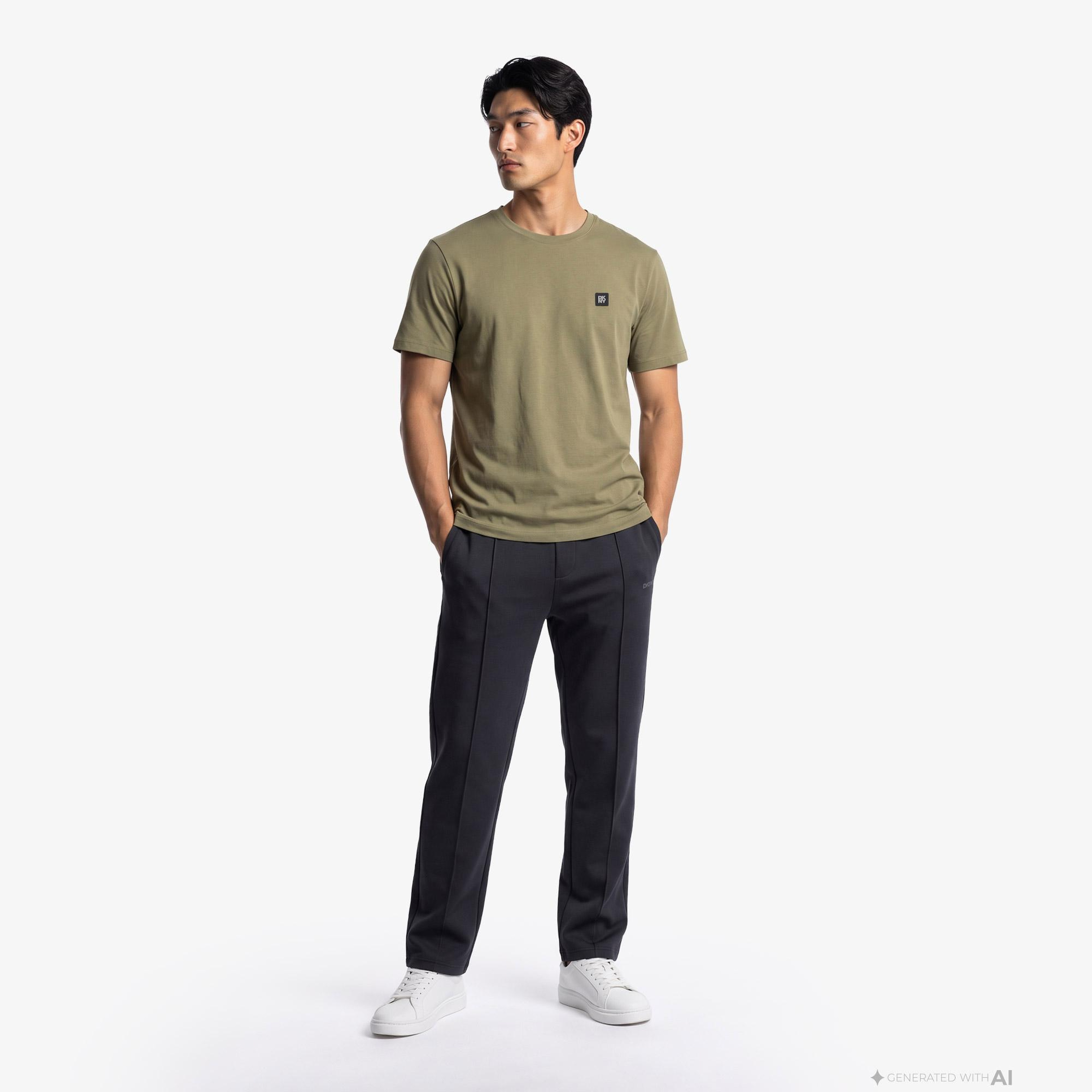 DKNY Metal Logo Erkek Haki T-Shirt