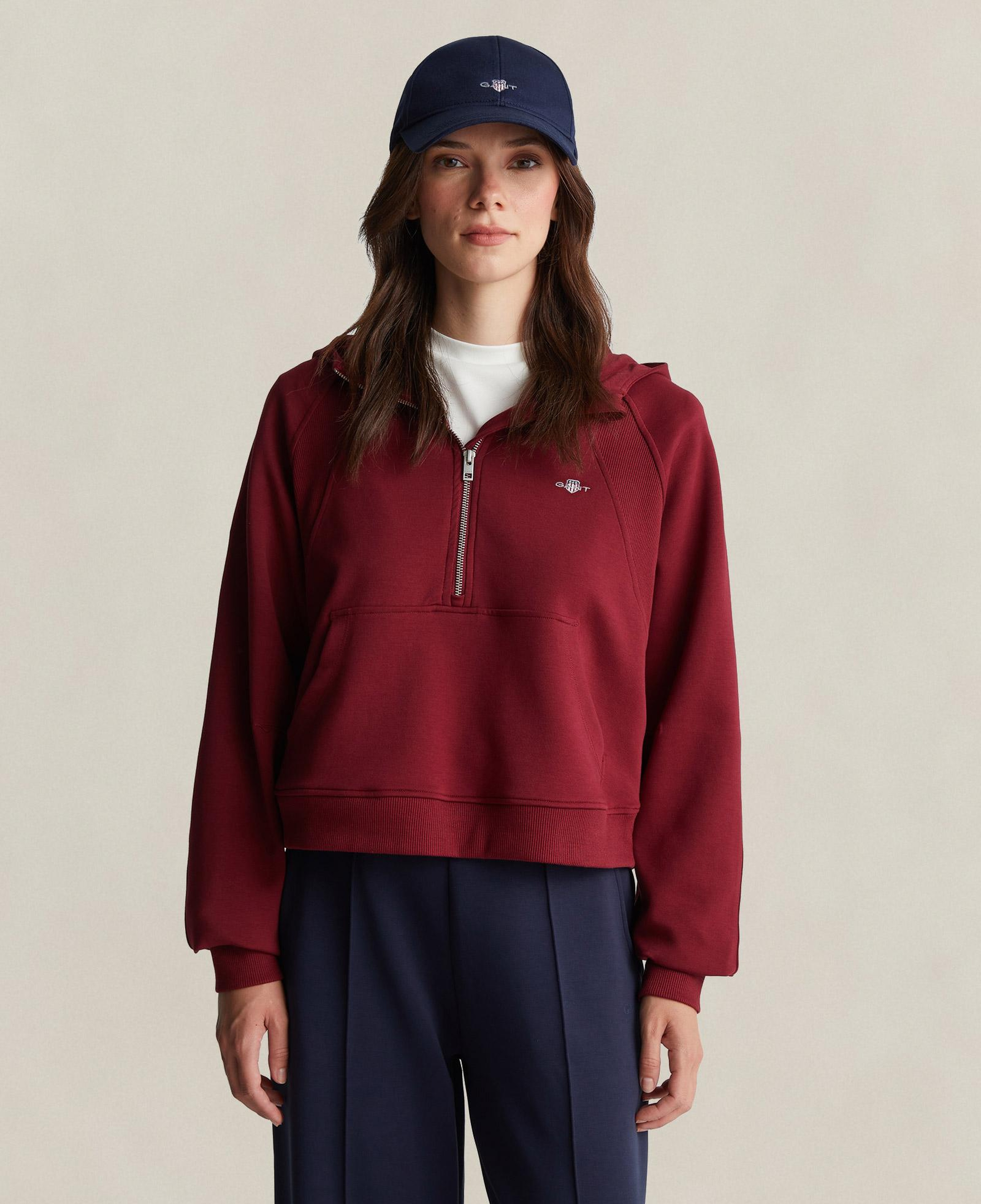 GANT Kadın Kırmızı Regular Fit Kapüşonlu Sweatshirt