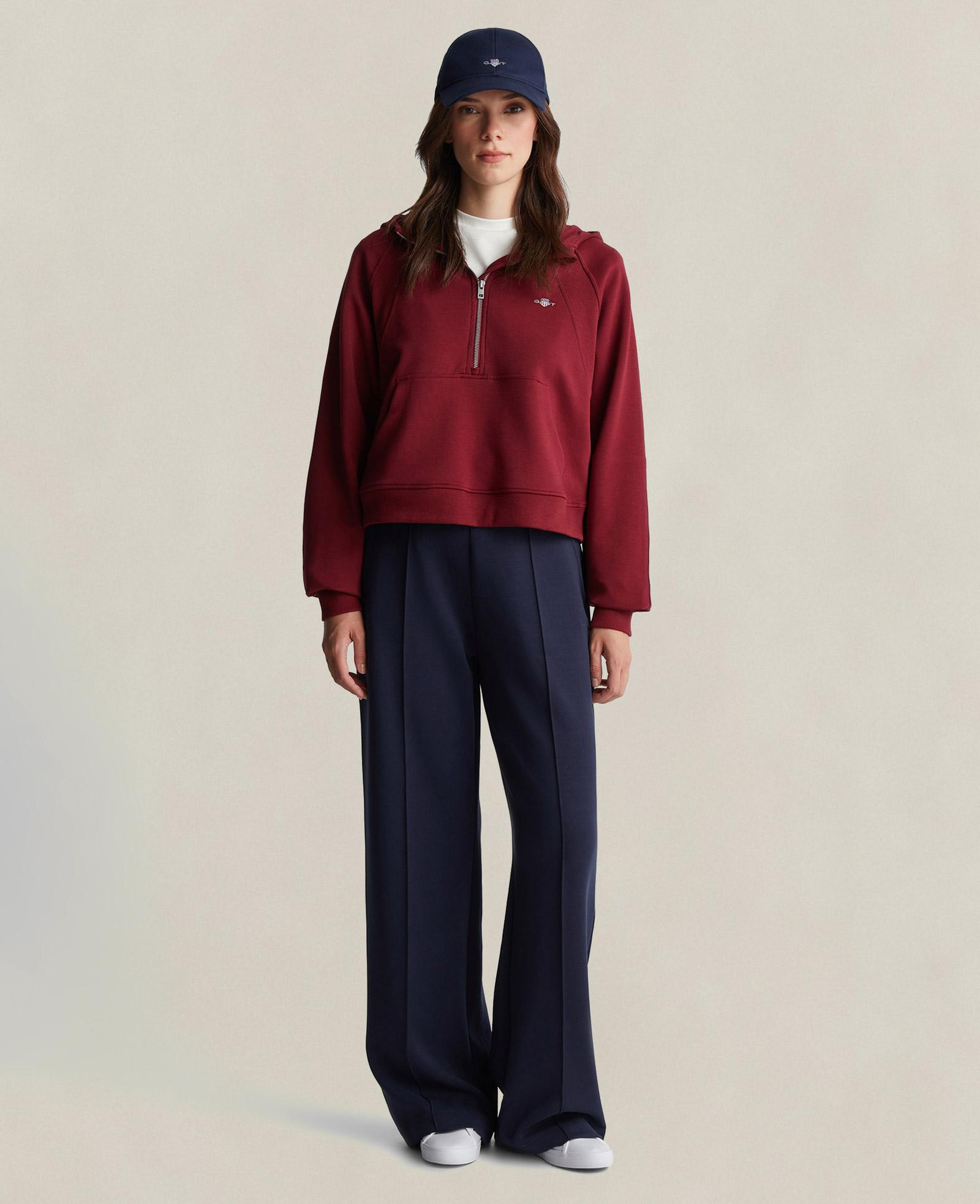 GANT Kadın Kırmızı Regular Fit Kapüşonlu Sweatshirt