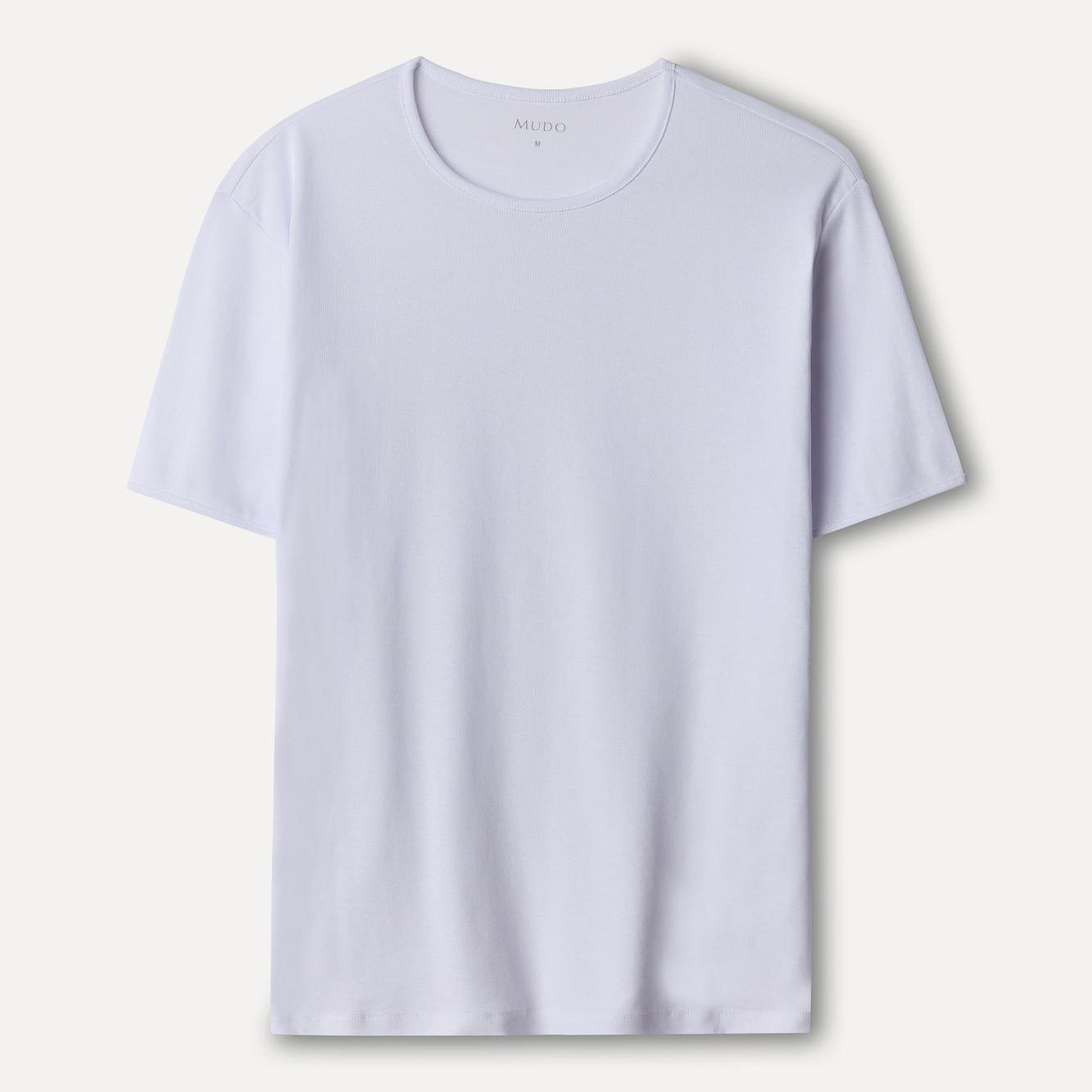 Erkek Beyaz Bisiklet Yaka T-Shirt