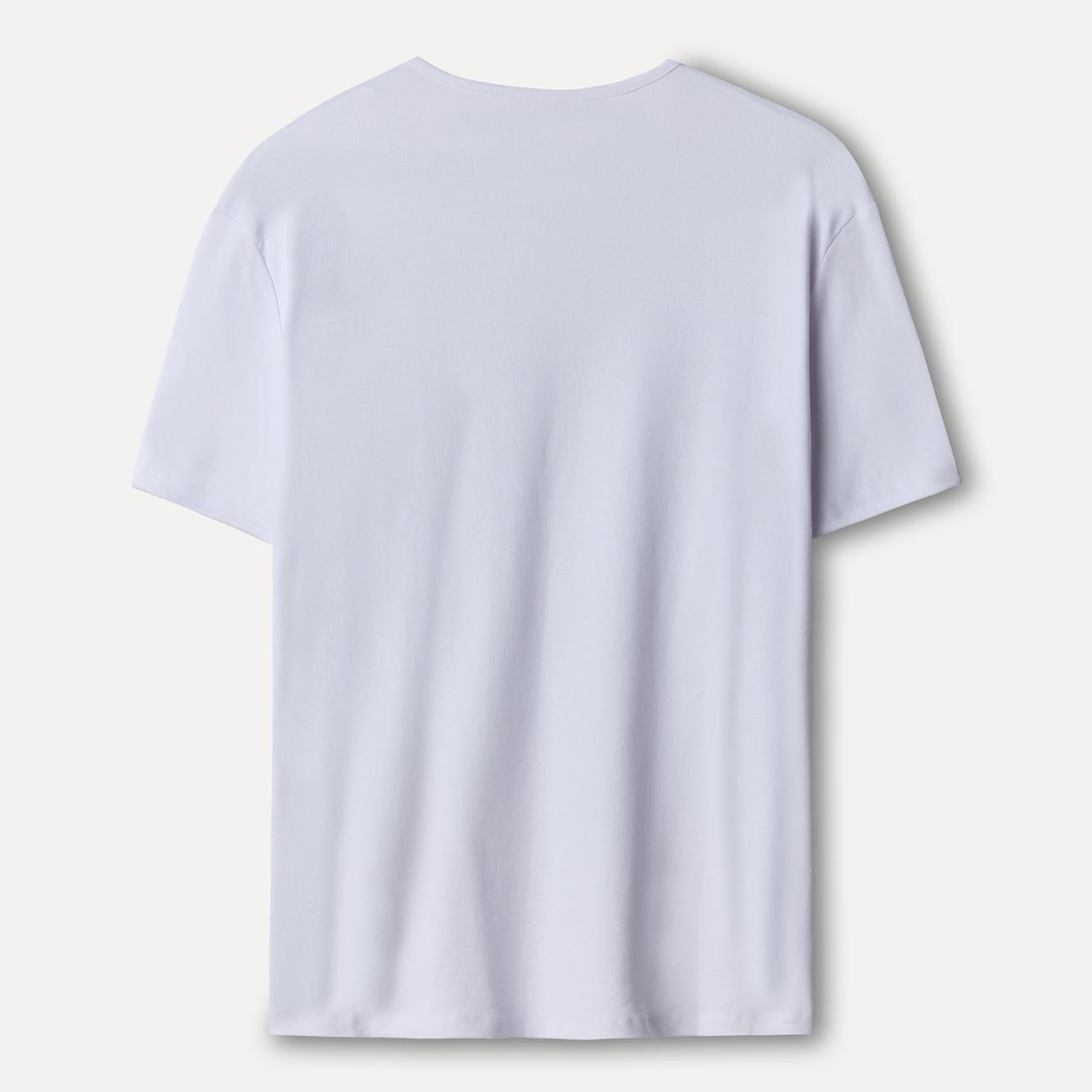 Erkek Beyaz Bisiklet Yaka T-Shirt