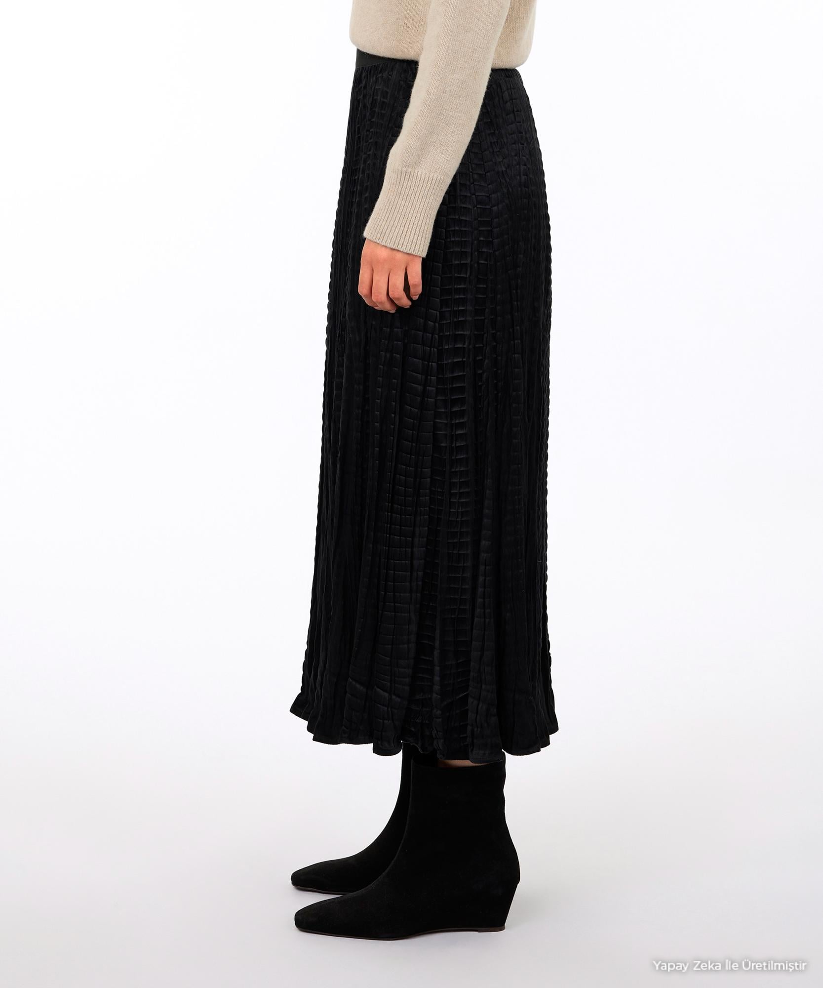 YARGICI A Form Yüksek Bel Etek