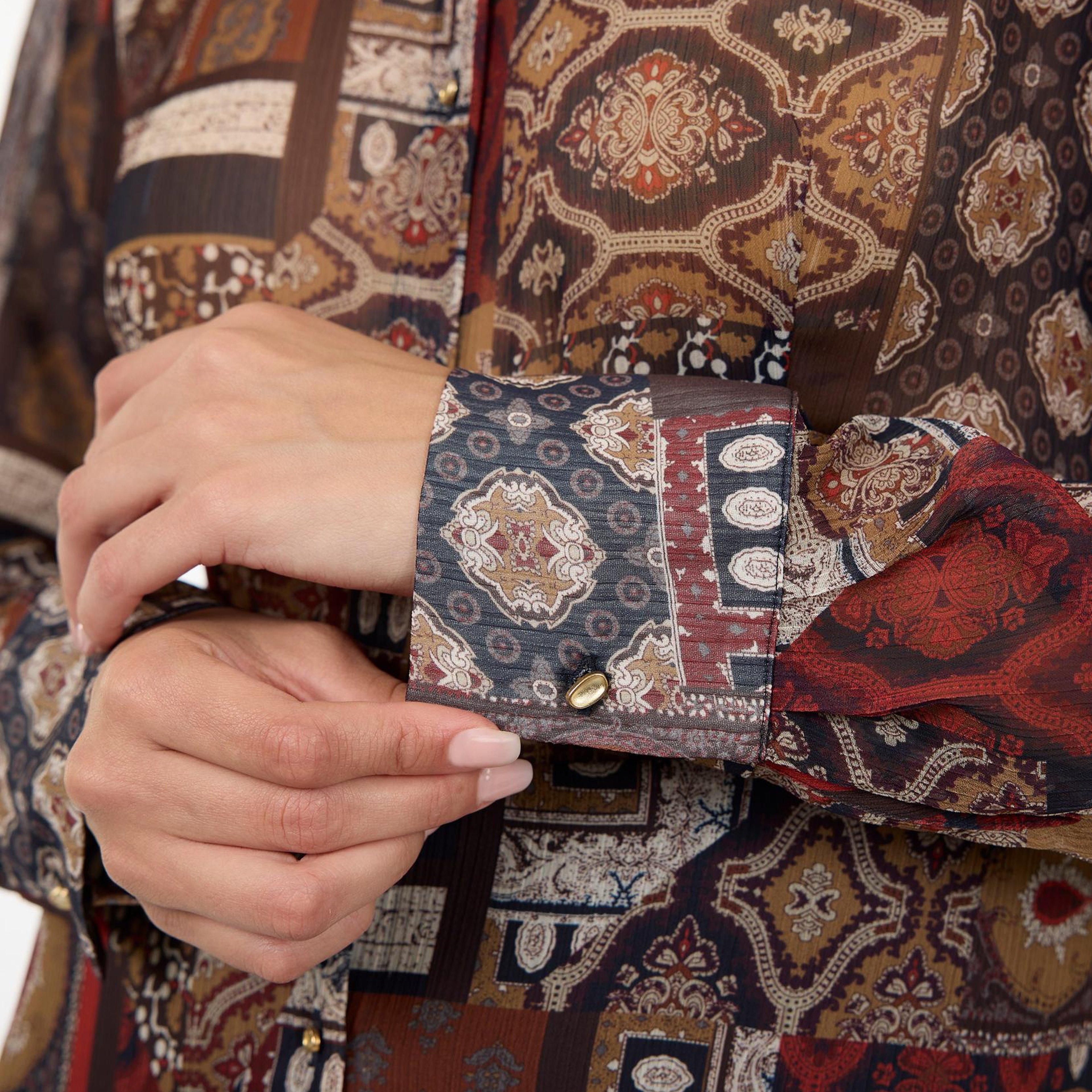 YARGICI Düz Gömlek Yaka Uzun Kol Elbise