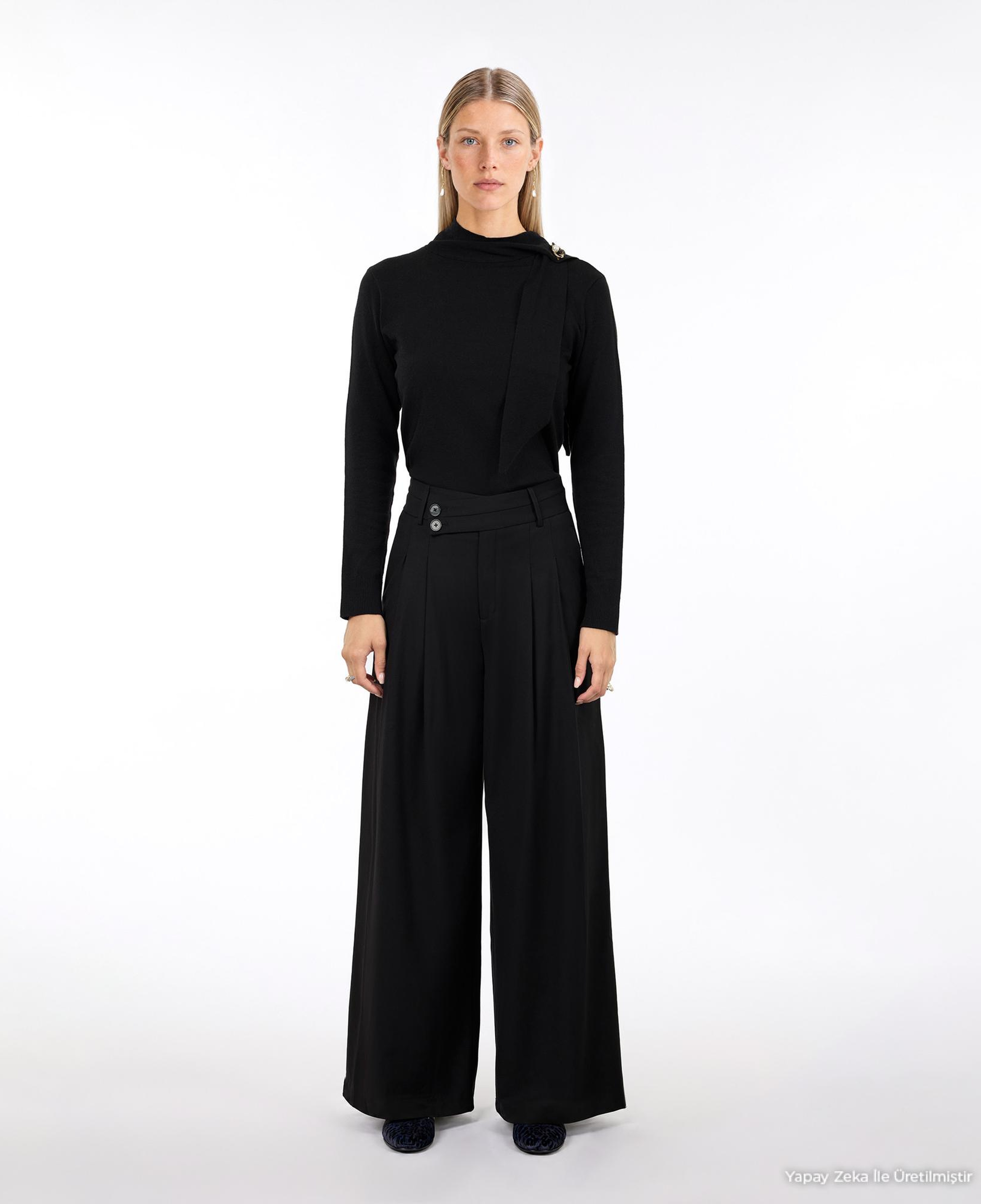 YARGICI Kemer Detaylı Wide Leg Yüksek Bel Pantolon