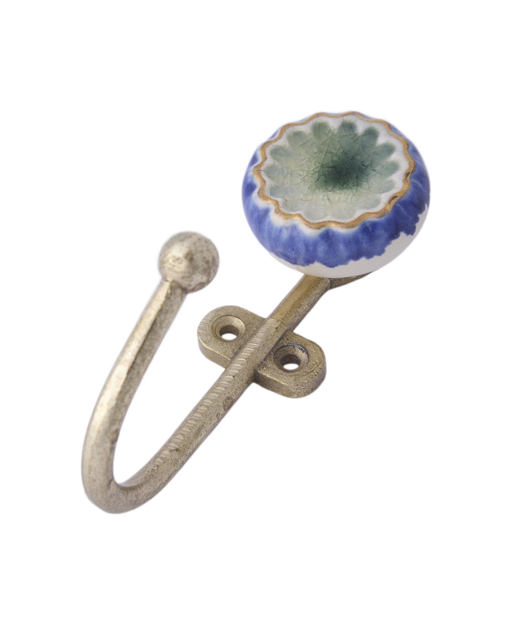 YARGICI Seramik Detaylı Metal Dekoratif Askı(13x5 Cm)