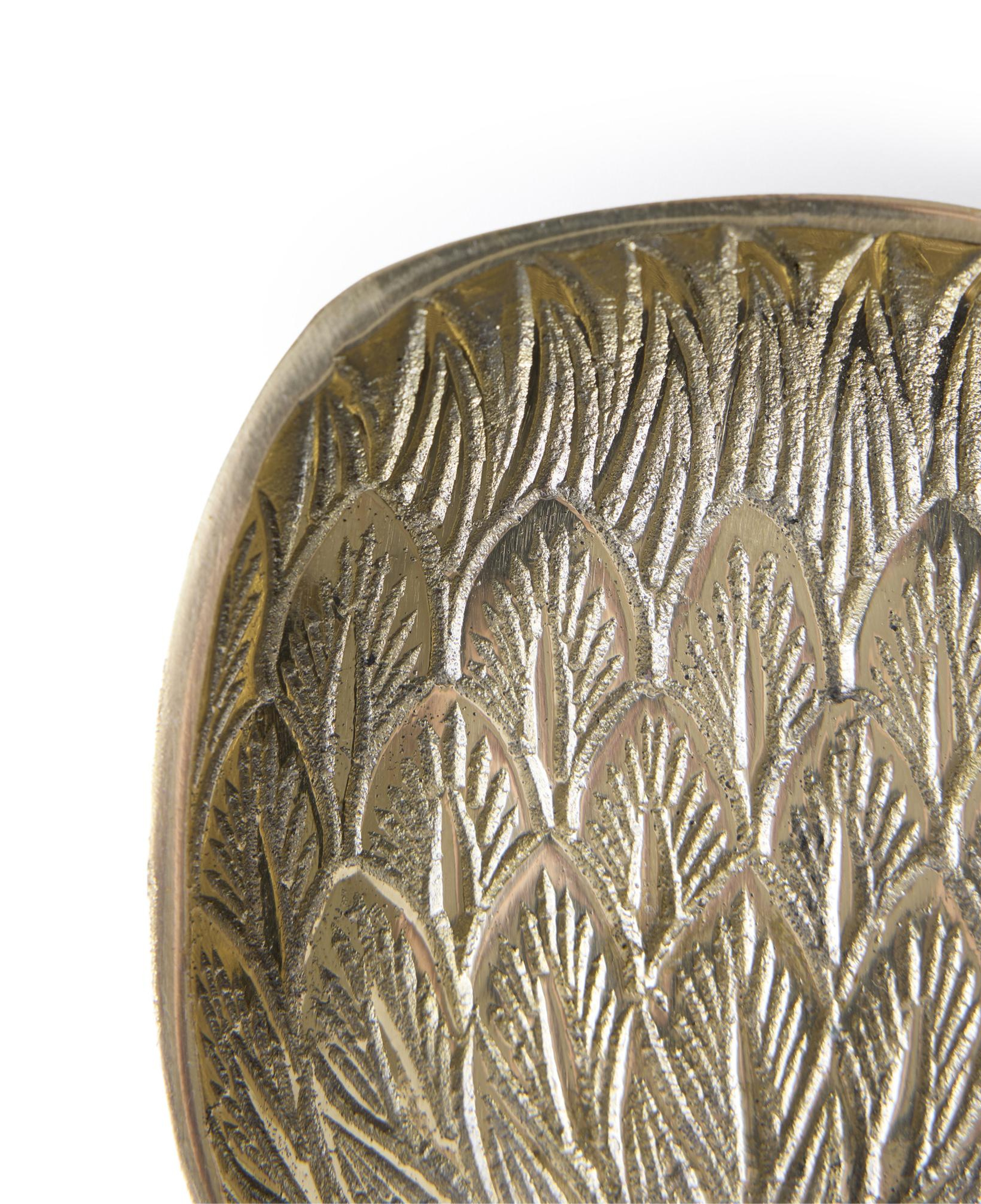 YARGICI Yaprak Formlu Metal Dekoratif Kase(10x11x2 Cm)