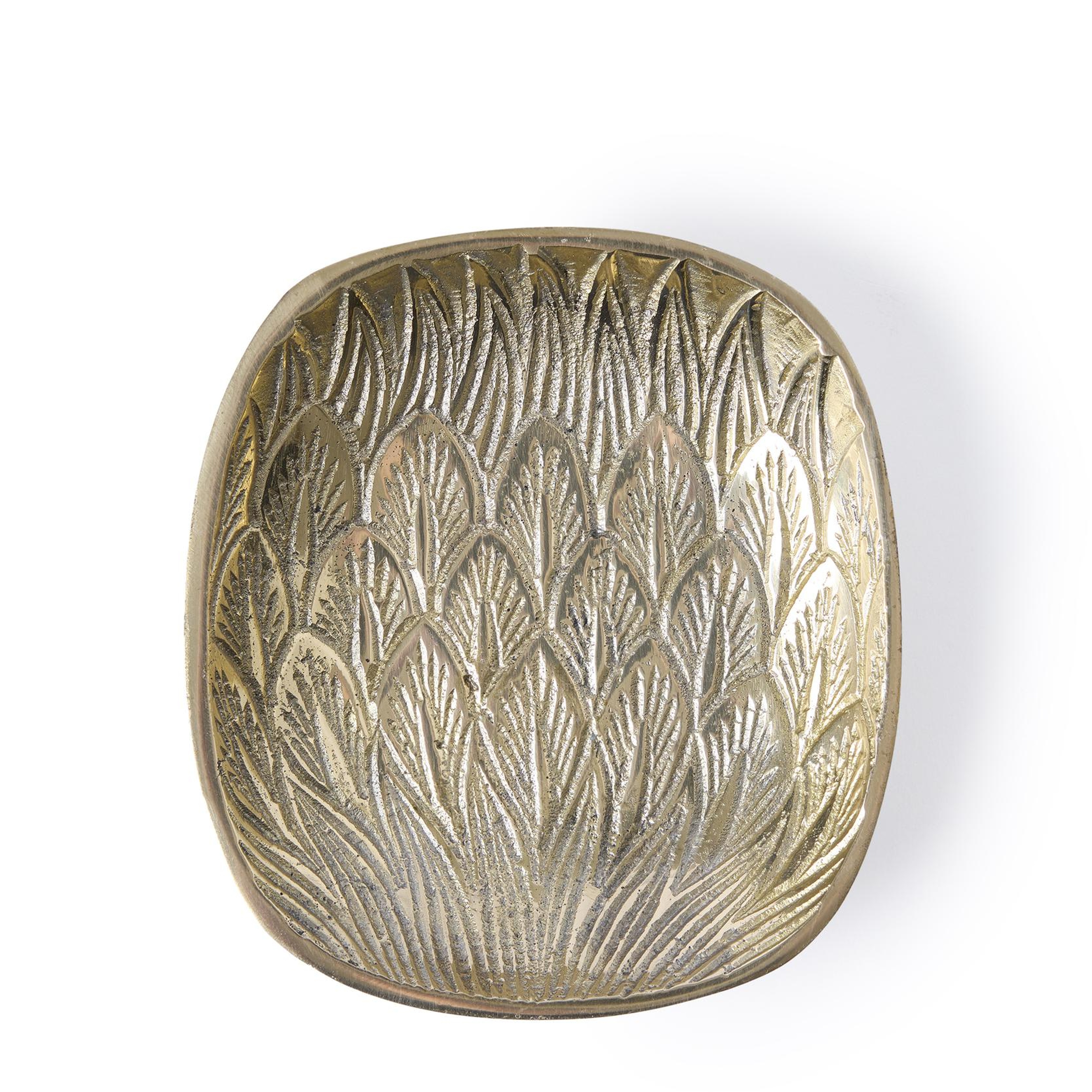 YARGICI Yaprak Formlu Metal Dekoratif Kase(10x11x2 Cm)