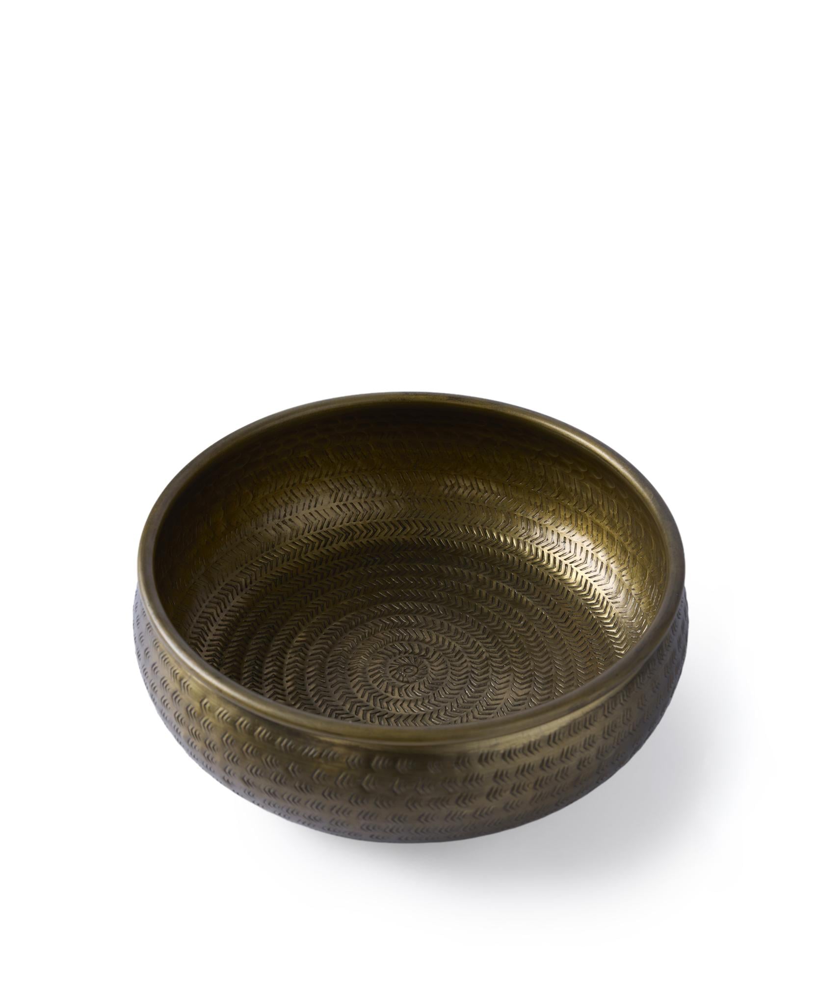 YARGICI Yuvarlak Metal Dekoratif Kase(30x10 Cm)