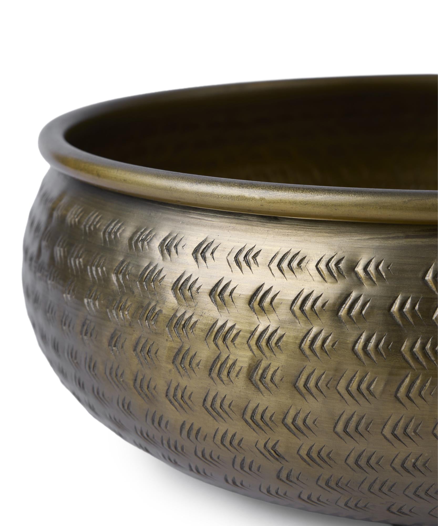 YARGICI Yuvarlak Metal Dekoratif Kase(30x10 Cm)