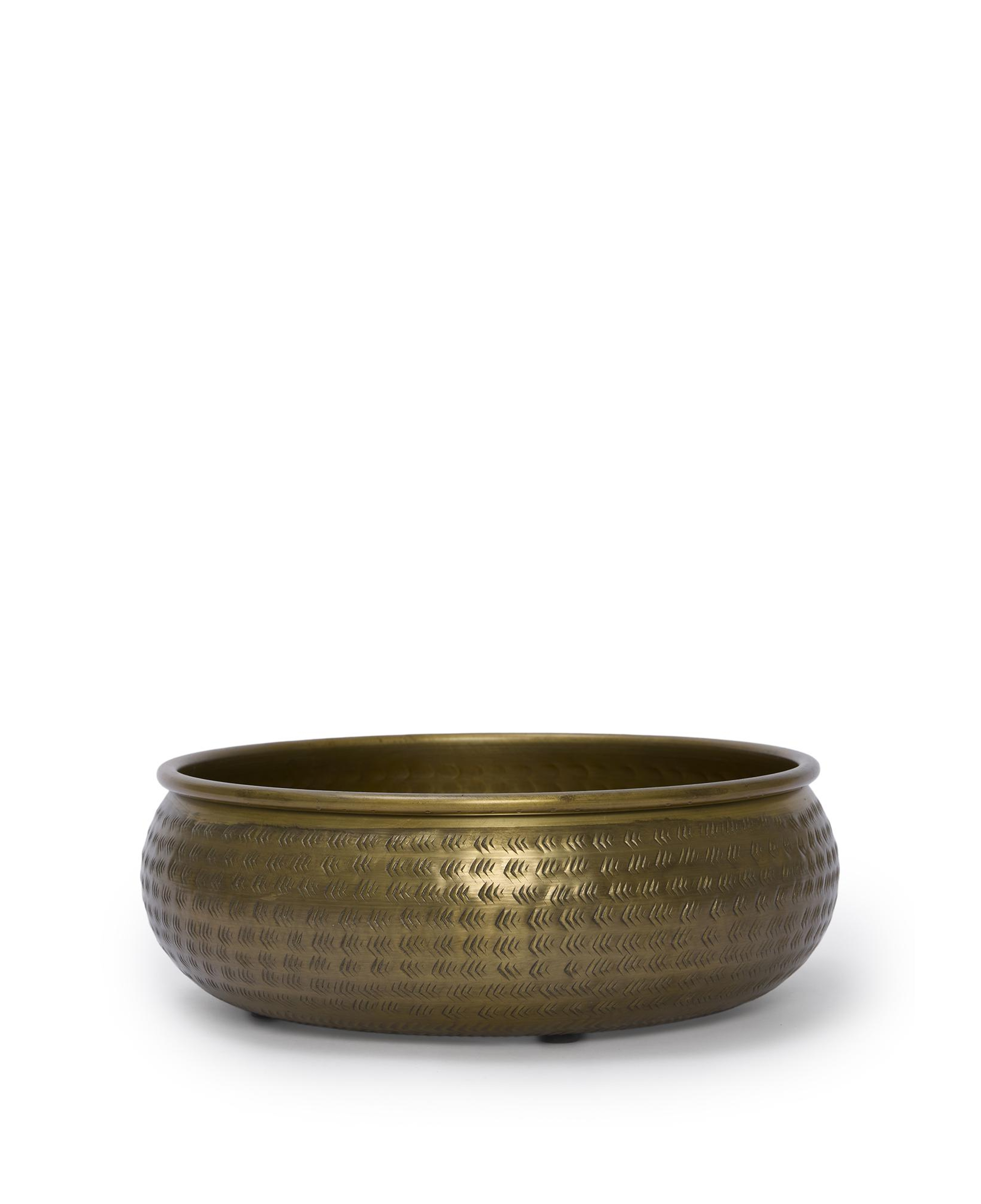 YARGICI Yuvarlak Metal Dekoratif Kase(30x10 Cm)