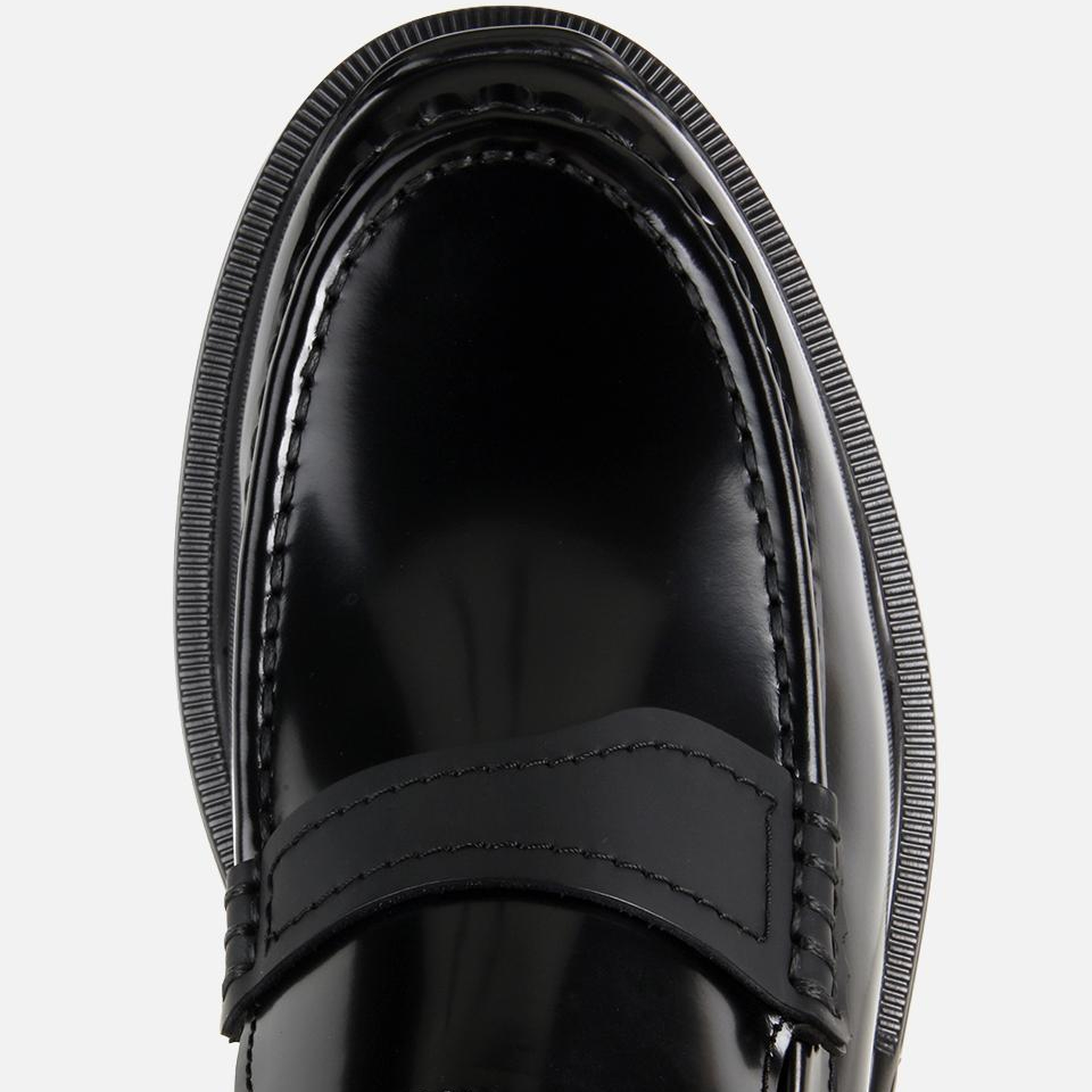 Erkek Rugan Deri Siyah Burun Detaylı Klasik Loafer