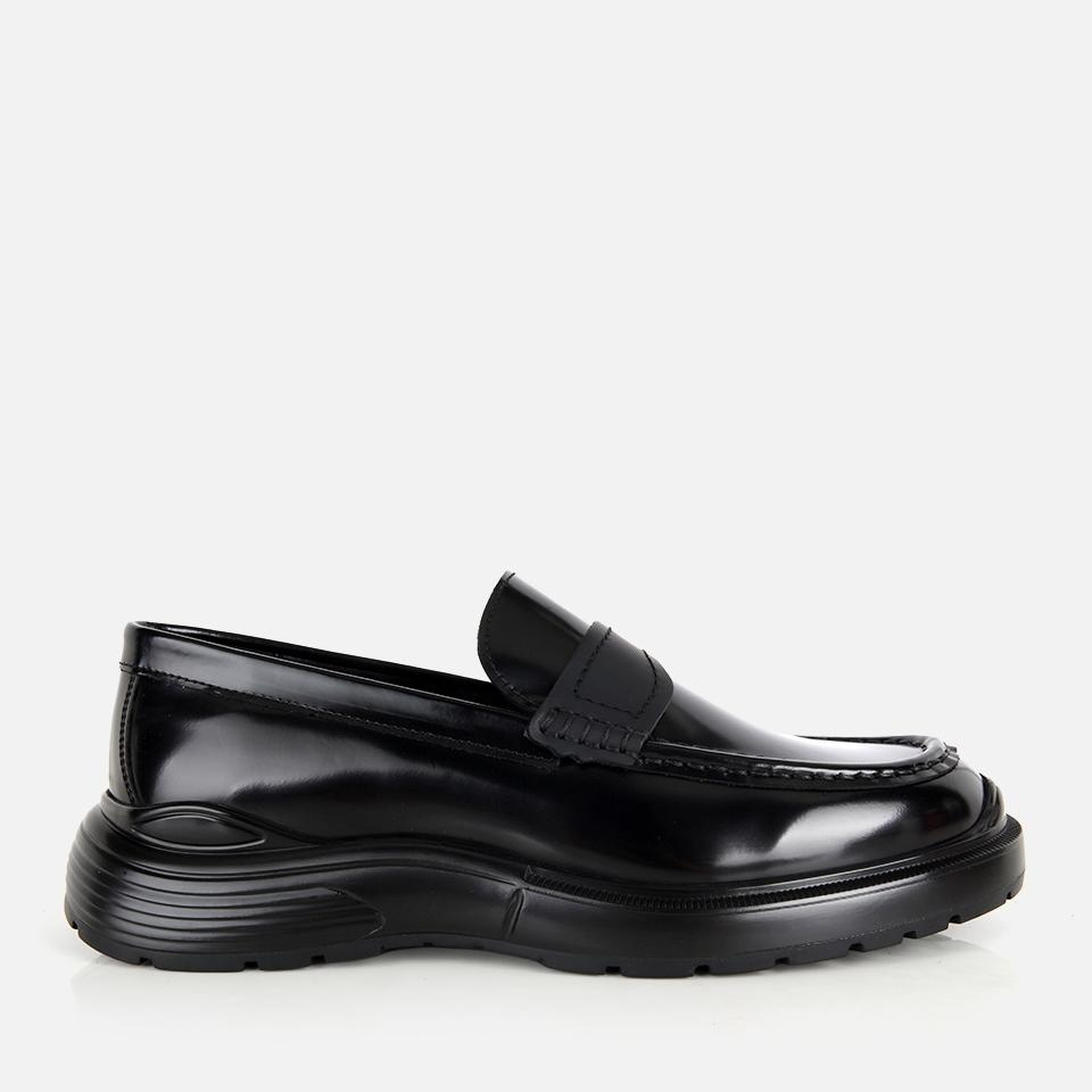 Erkek Rugan Deri Siyah Burun Detaylı Klasik Loafer