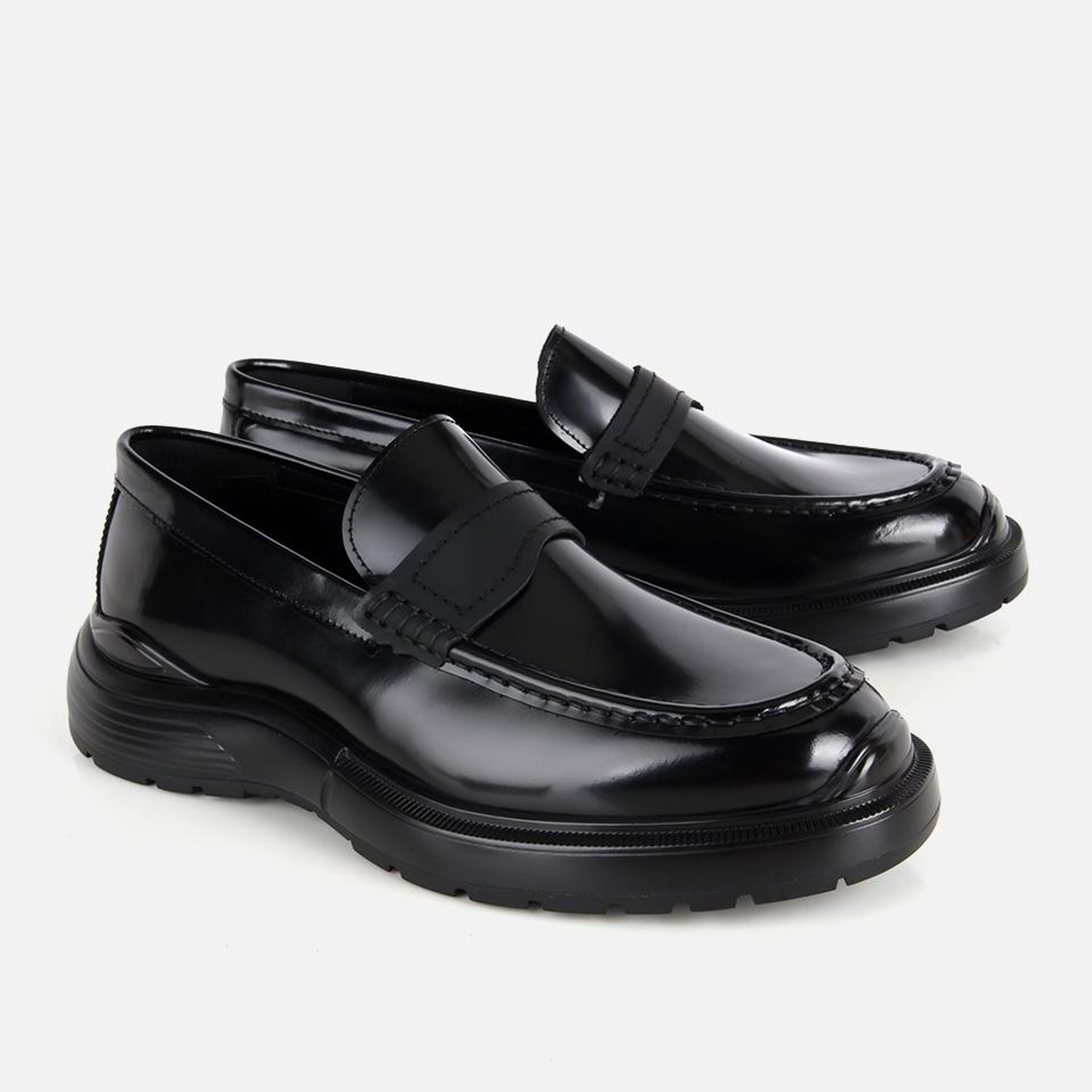 Erkek Rugan Deri Siyah Burun Detaylı Klasik Loafer