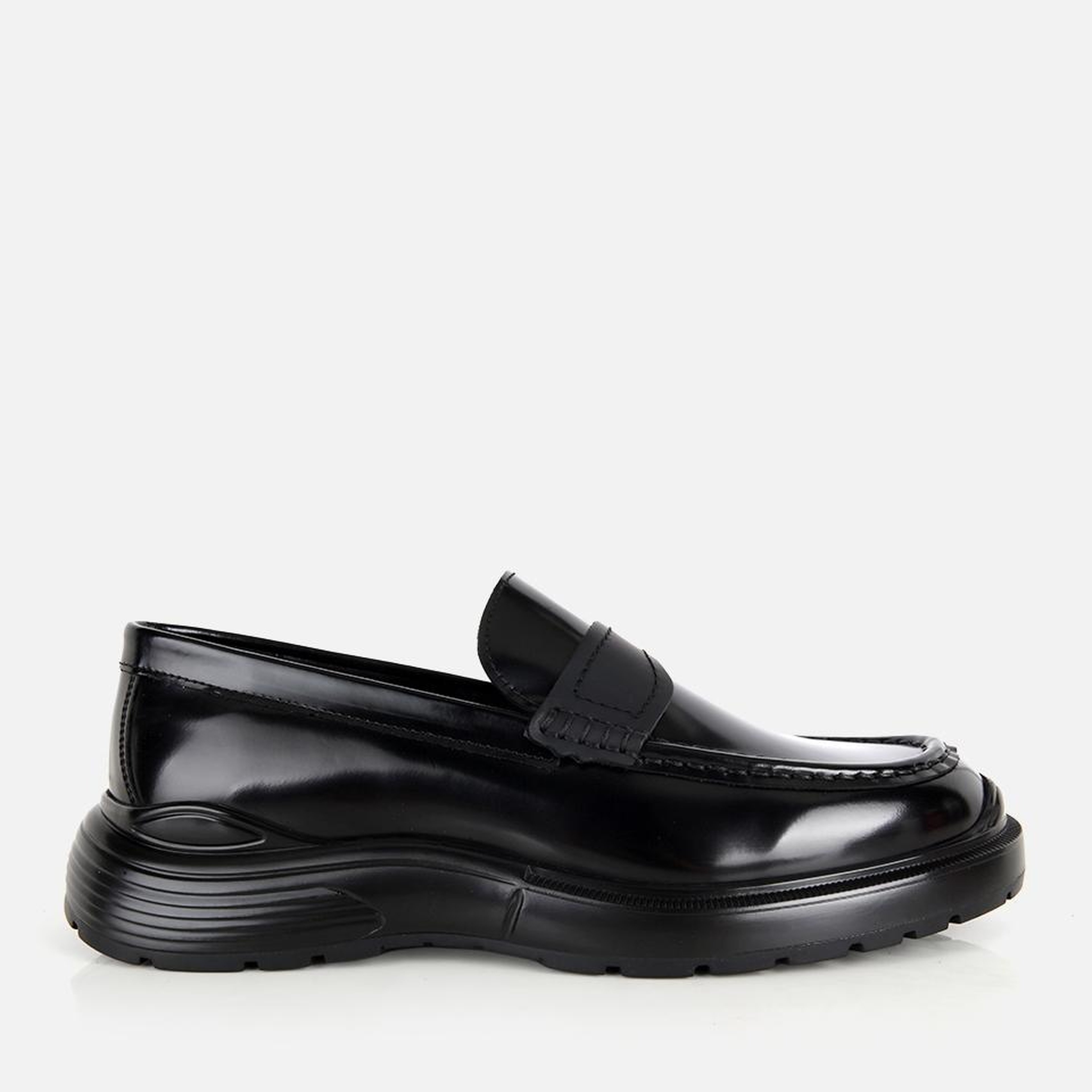 Erkek Rugan Deri Siyah Burun Detaylı Klasik Loafer