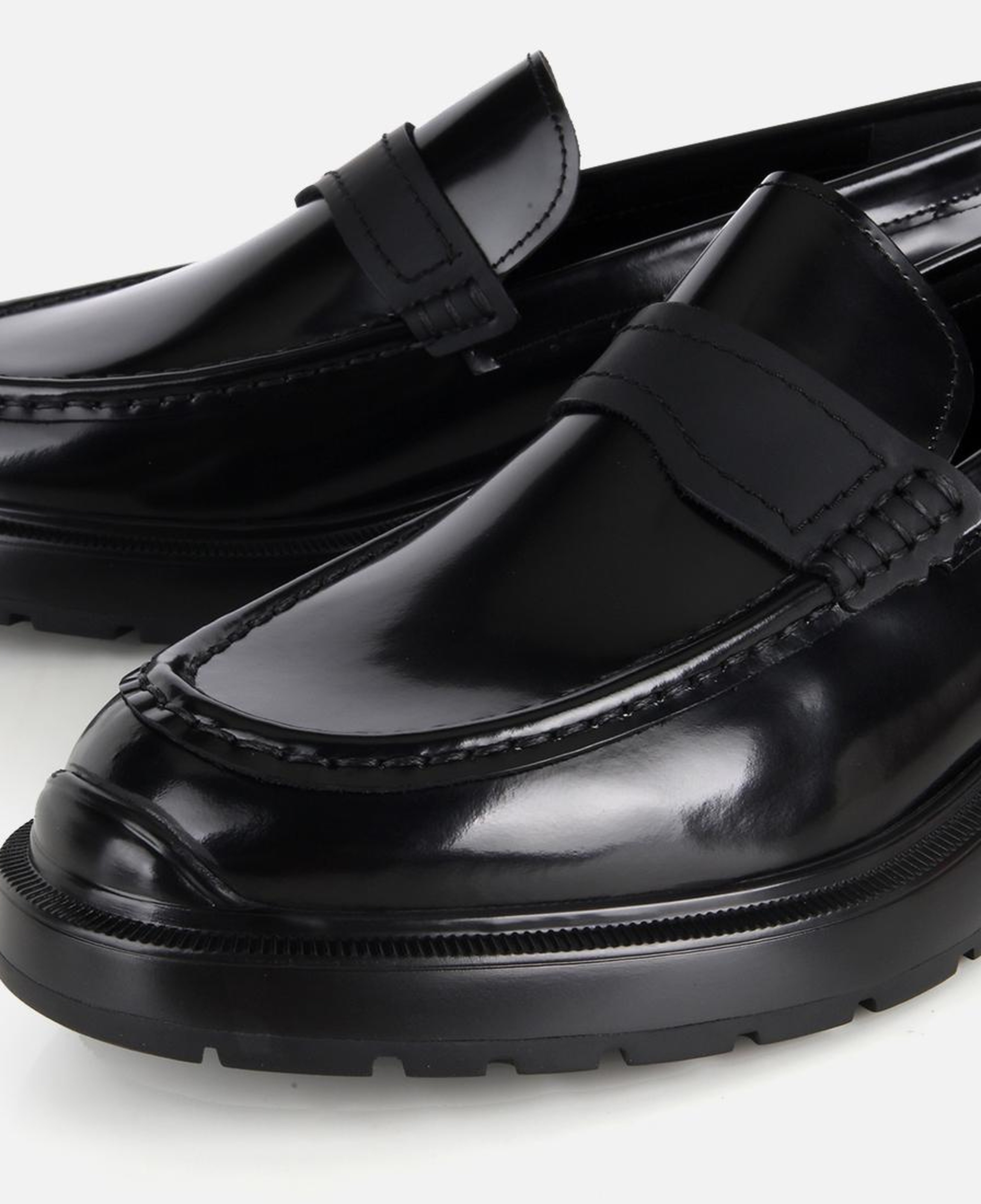 Erkek Rugan Deri Siyah Burun Detaylı Klasik Loafer