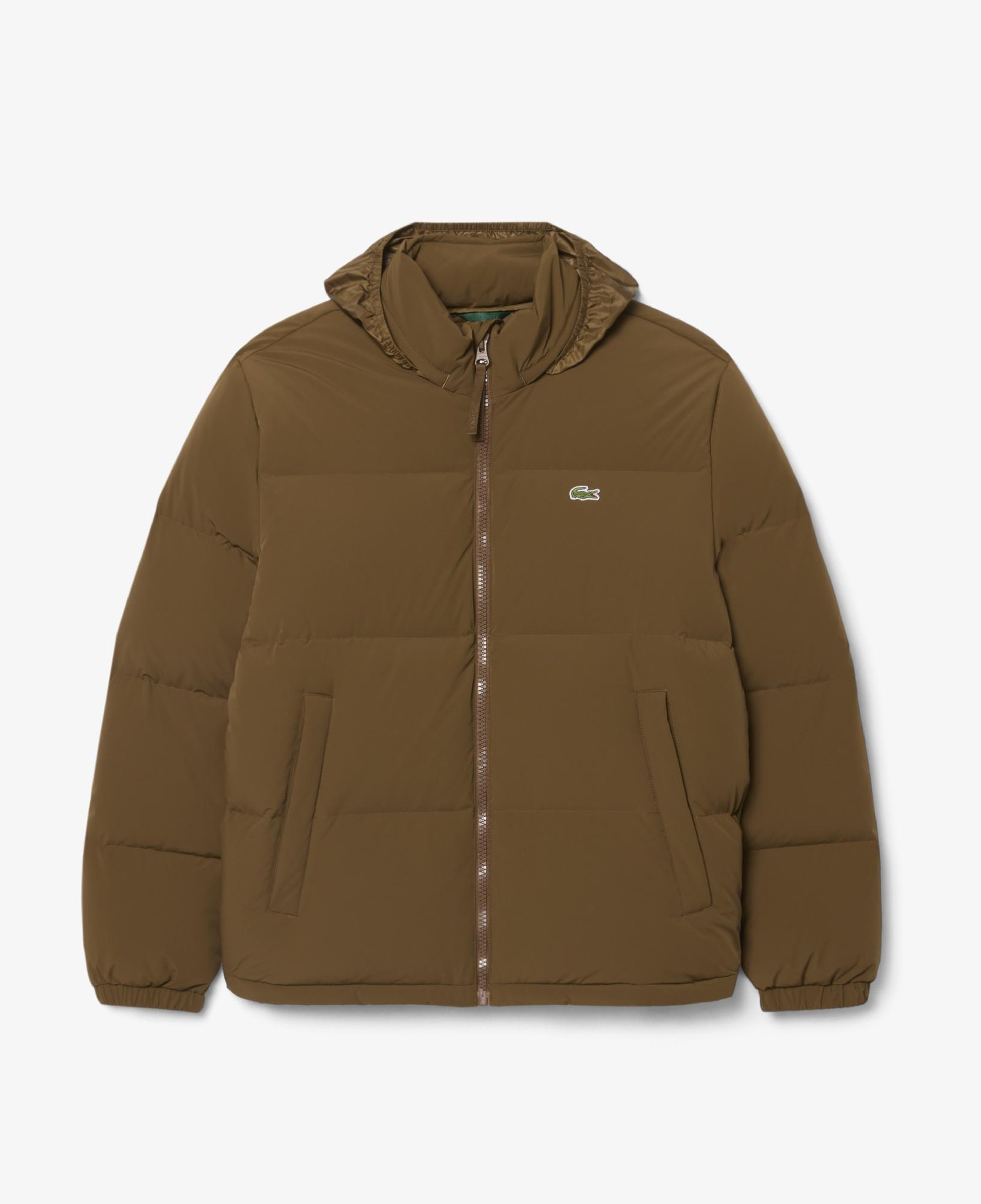 Erkek Relaxed Fit Kapüşonlu Koyu Kahverengi Mont