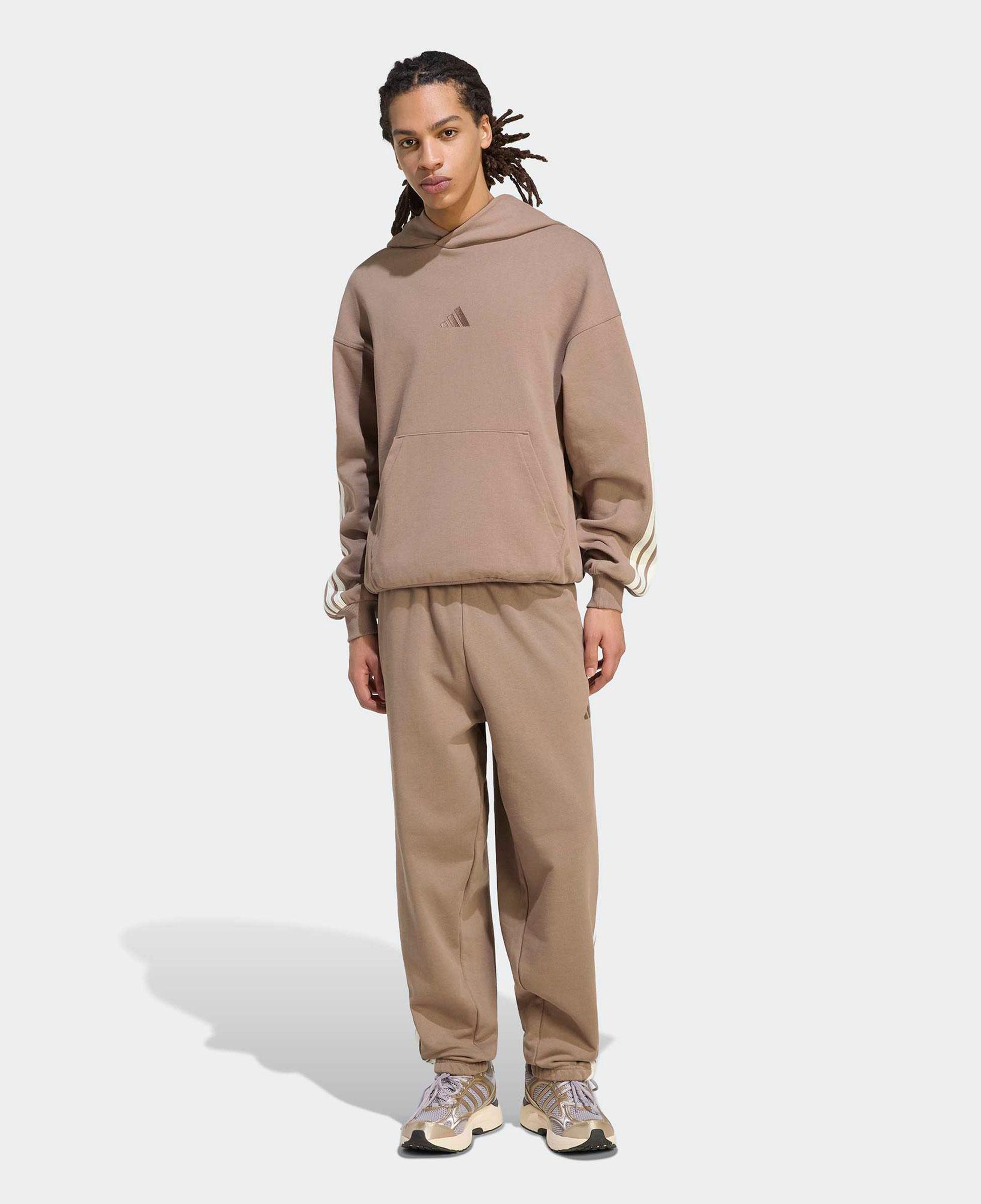 adidas Kit 3-Stripes Erkek Bej Kapüşonlu Sweatshirt