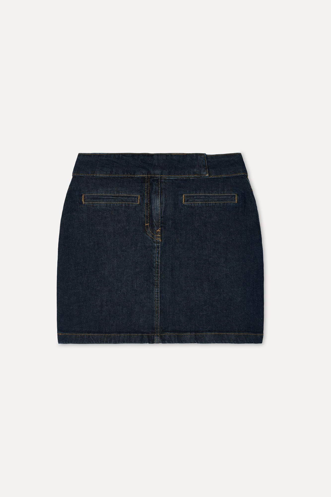 Kadın İndigo Mini Jean Etek