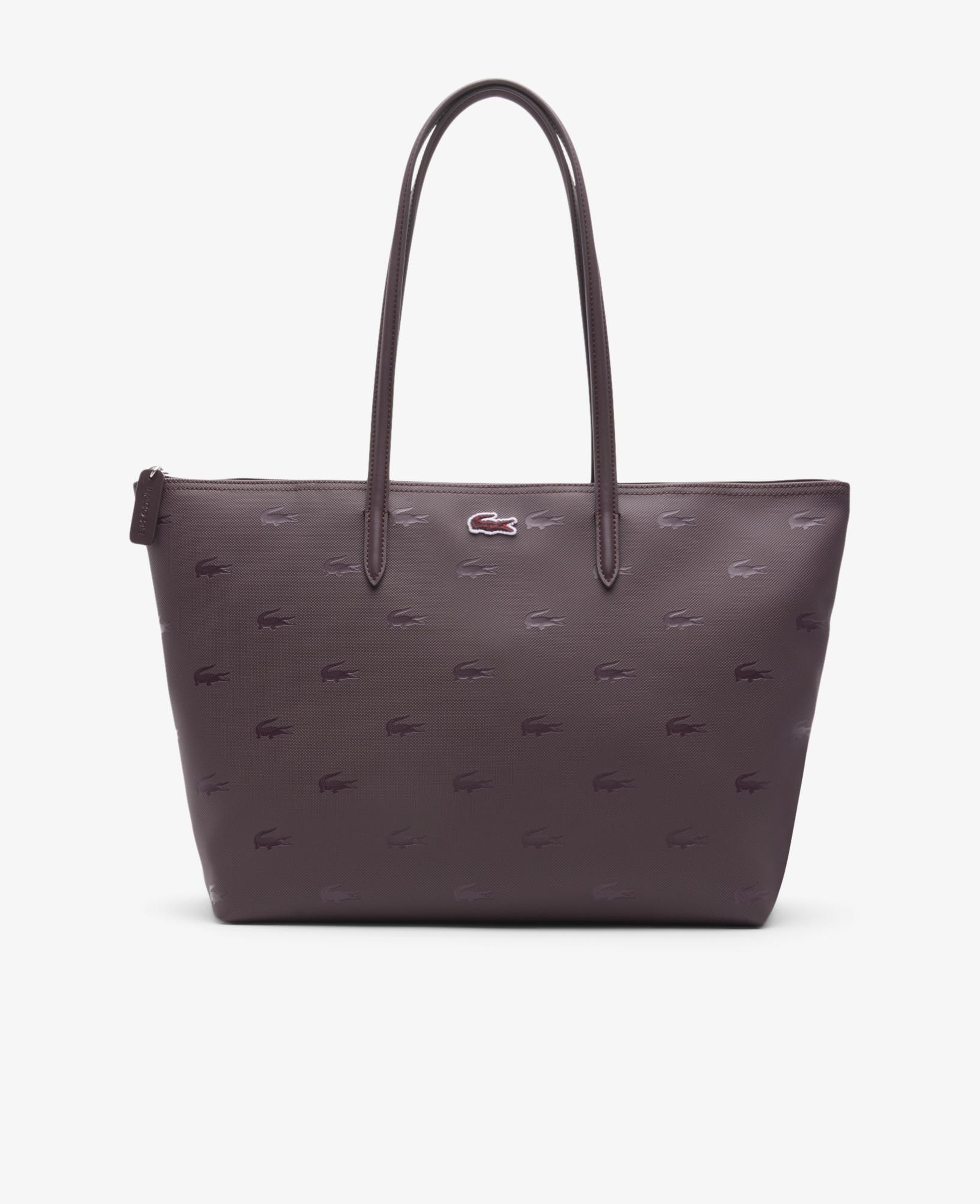Large L.12.12 Kadın Desenli Bordo Omuz Çantası