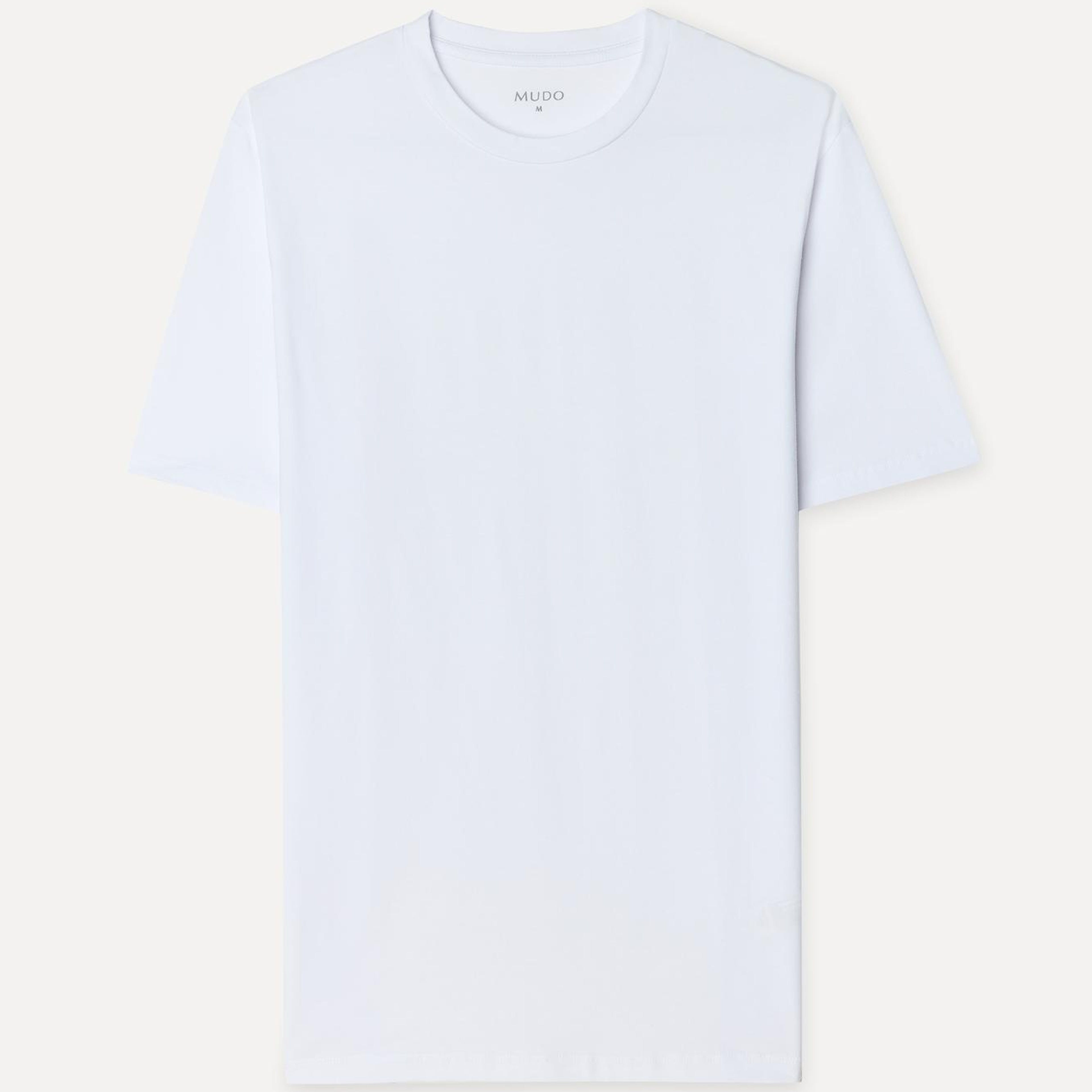 Erkek Beyaz Bisiklet Yaka T-Shirt