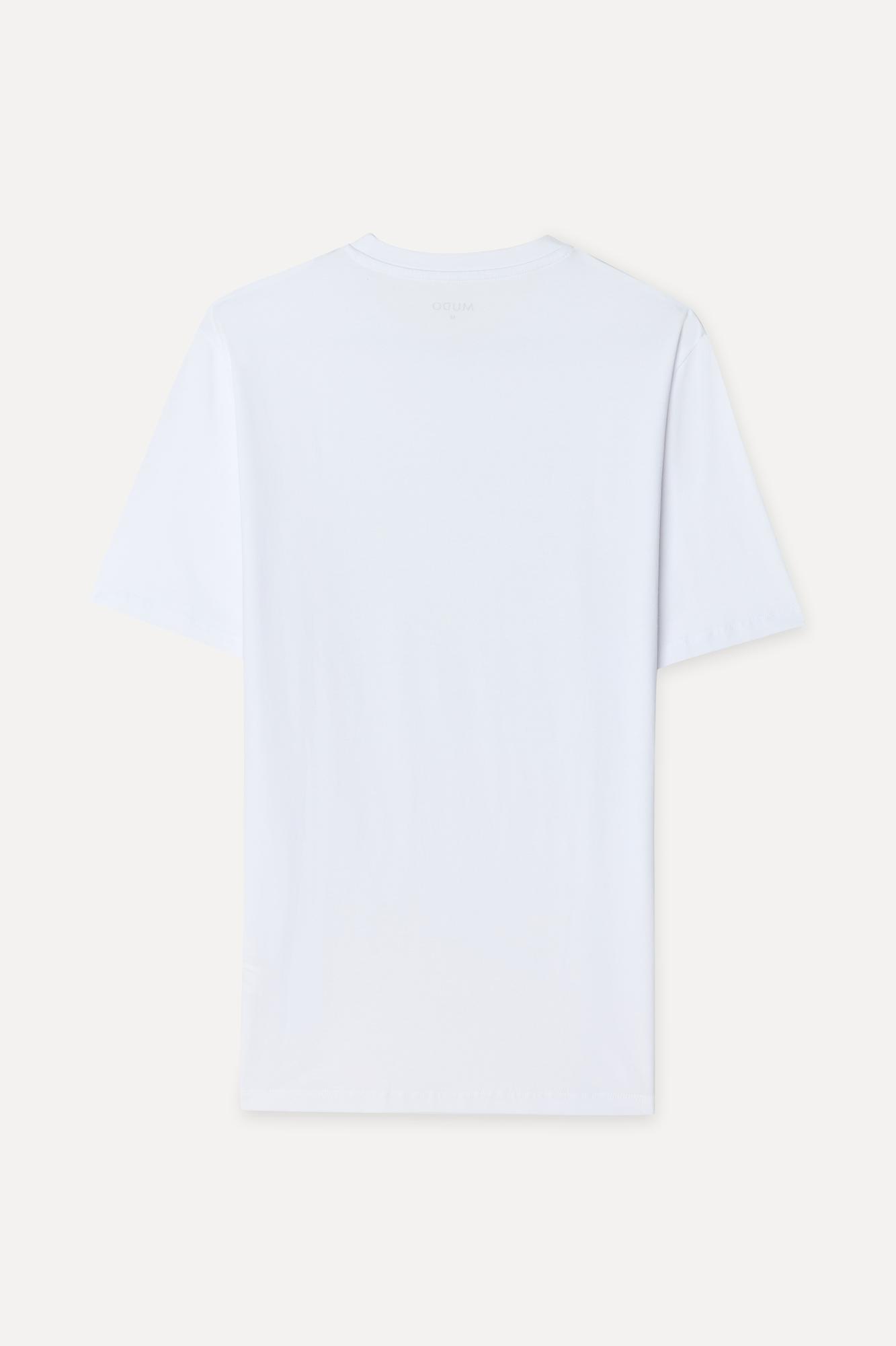 Erkek Beyaz Bisiklet Yaka T-Shirt