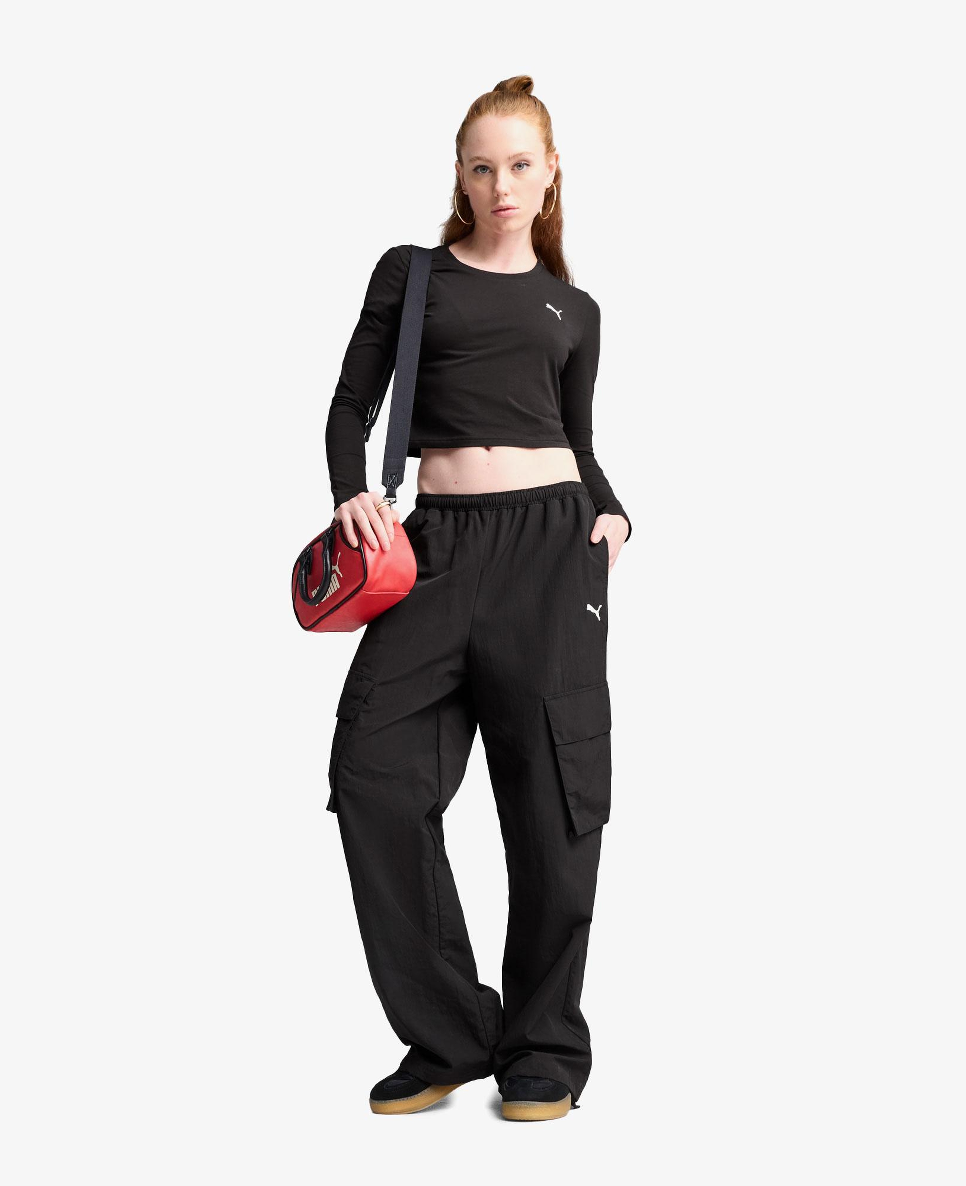 Puma Wardrobe Essentials Relaxed Kadın Siyah Eşofman Altı
