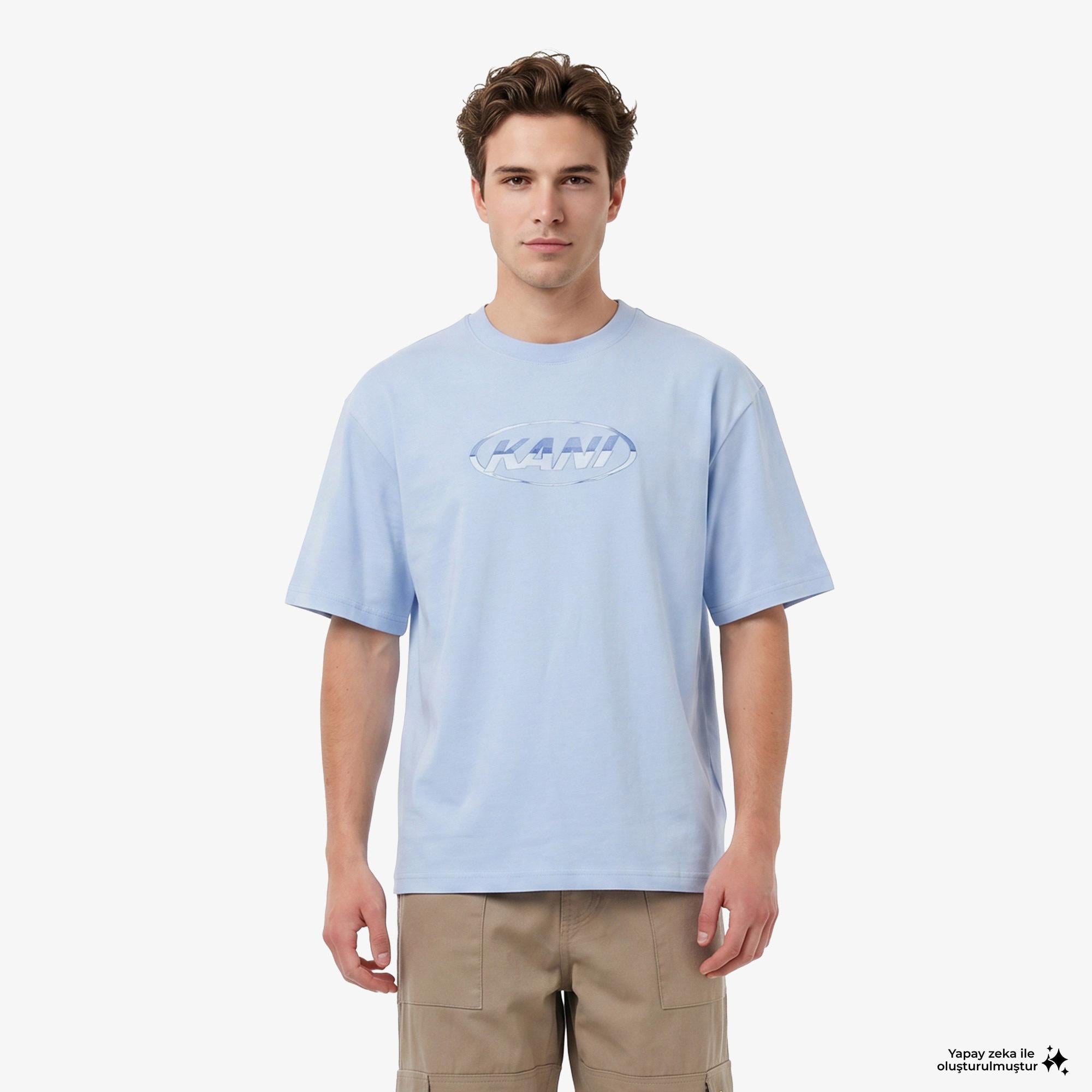 Karl Kani Woven Signature Chrome Logo Erkek Mavi T-Shirt