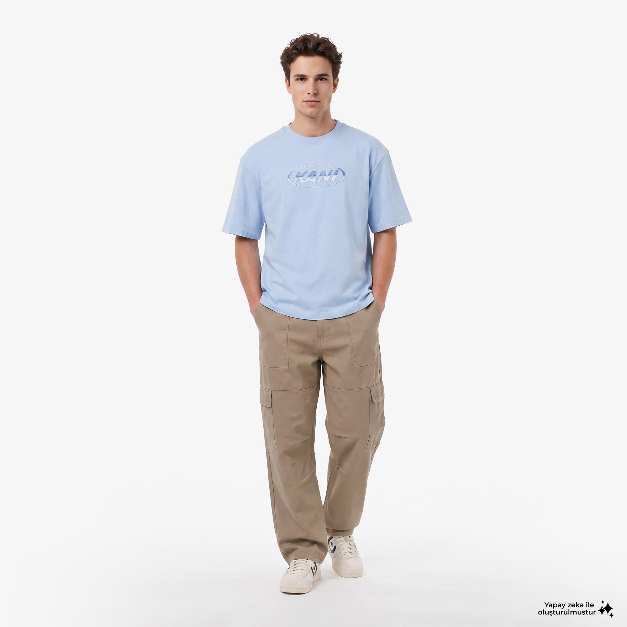 Karl Kani Woven Signature Chrome Logo Erkek Mavi T-Shirt
