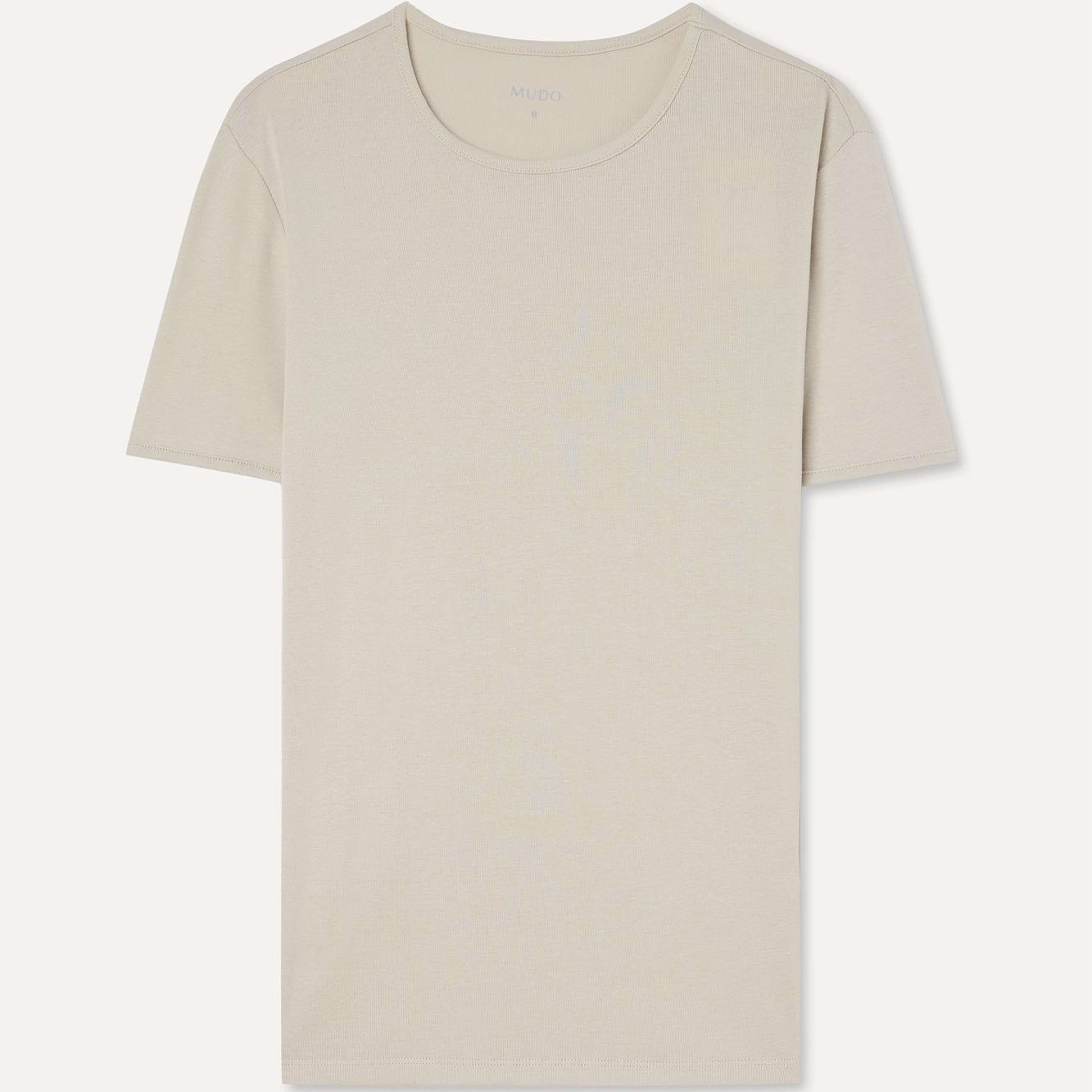 Erkek Taş Rengi Bisiklet Yaka T-Shirt
