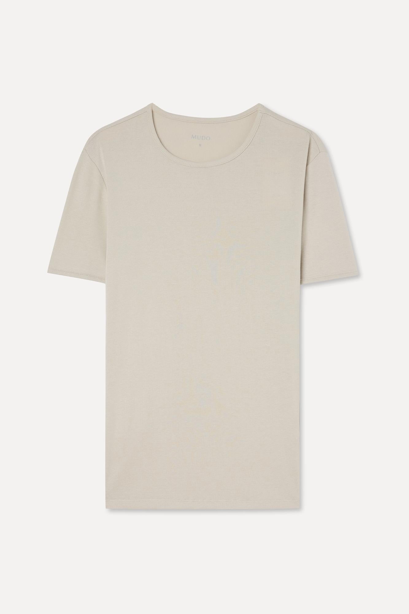 Erkek Taş Rengi Bisiklet Yaka T-Shirt
