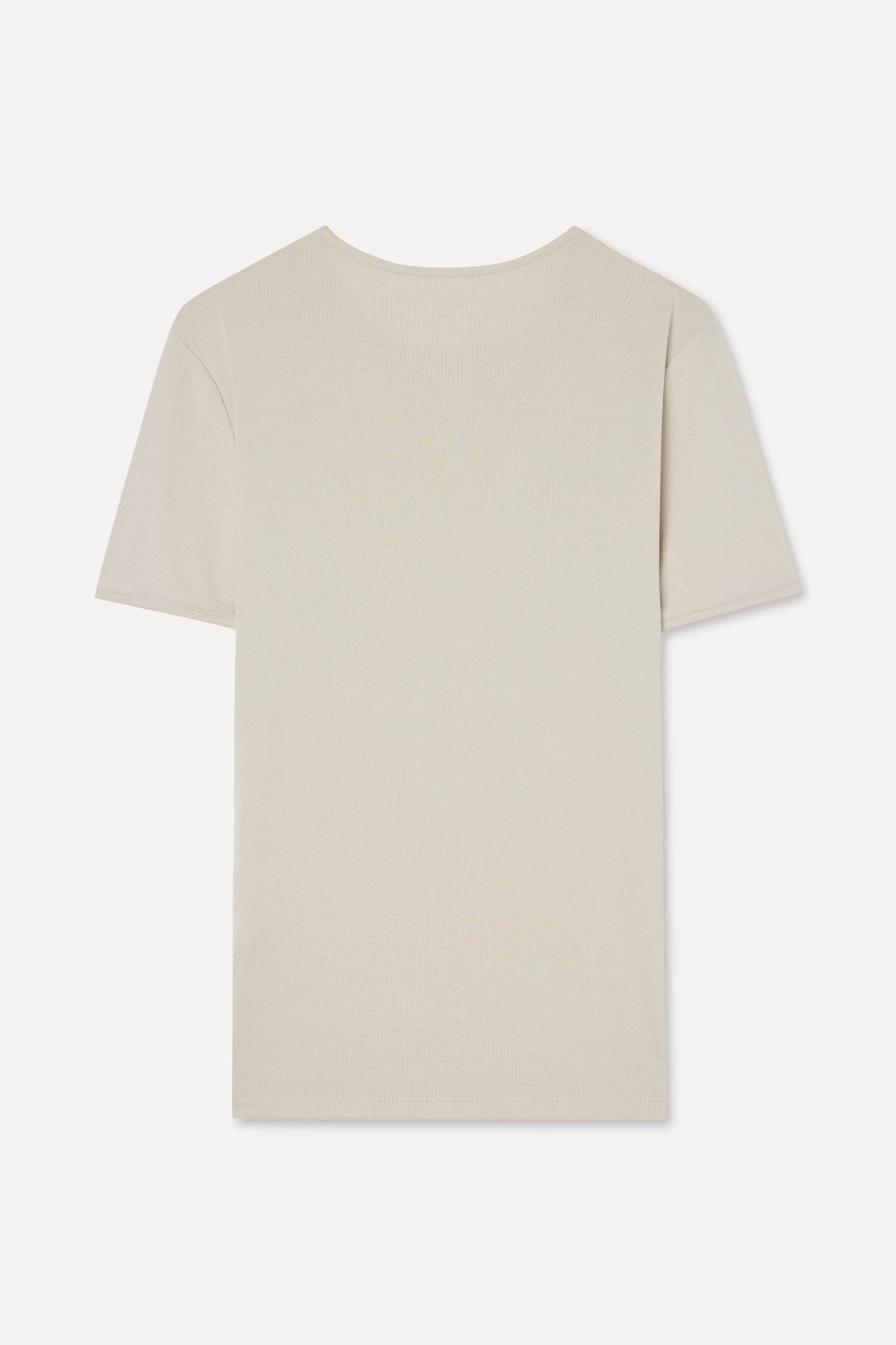 Erkek Taş Rengi Bisiklet Yaka T-Shirt
