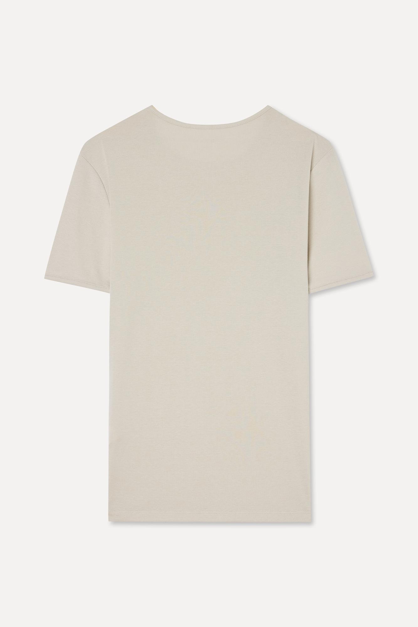 Erkek Taş Rengi Bisiklet Yaka T-Shirt