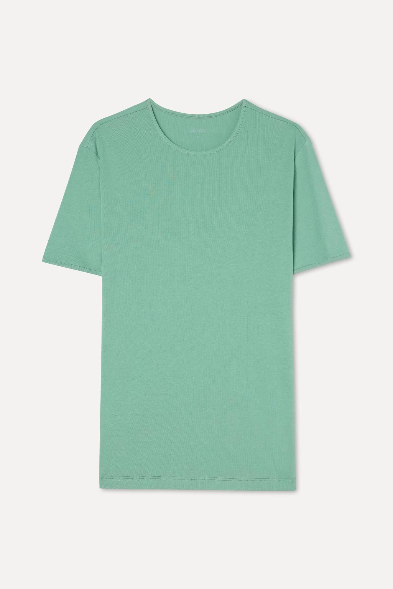 Erkek Yeşil Bisiklet Yaka T-Shirt