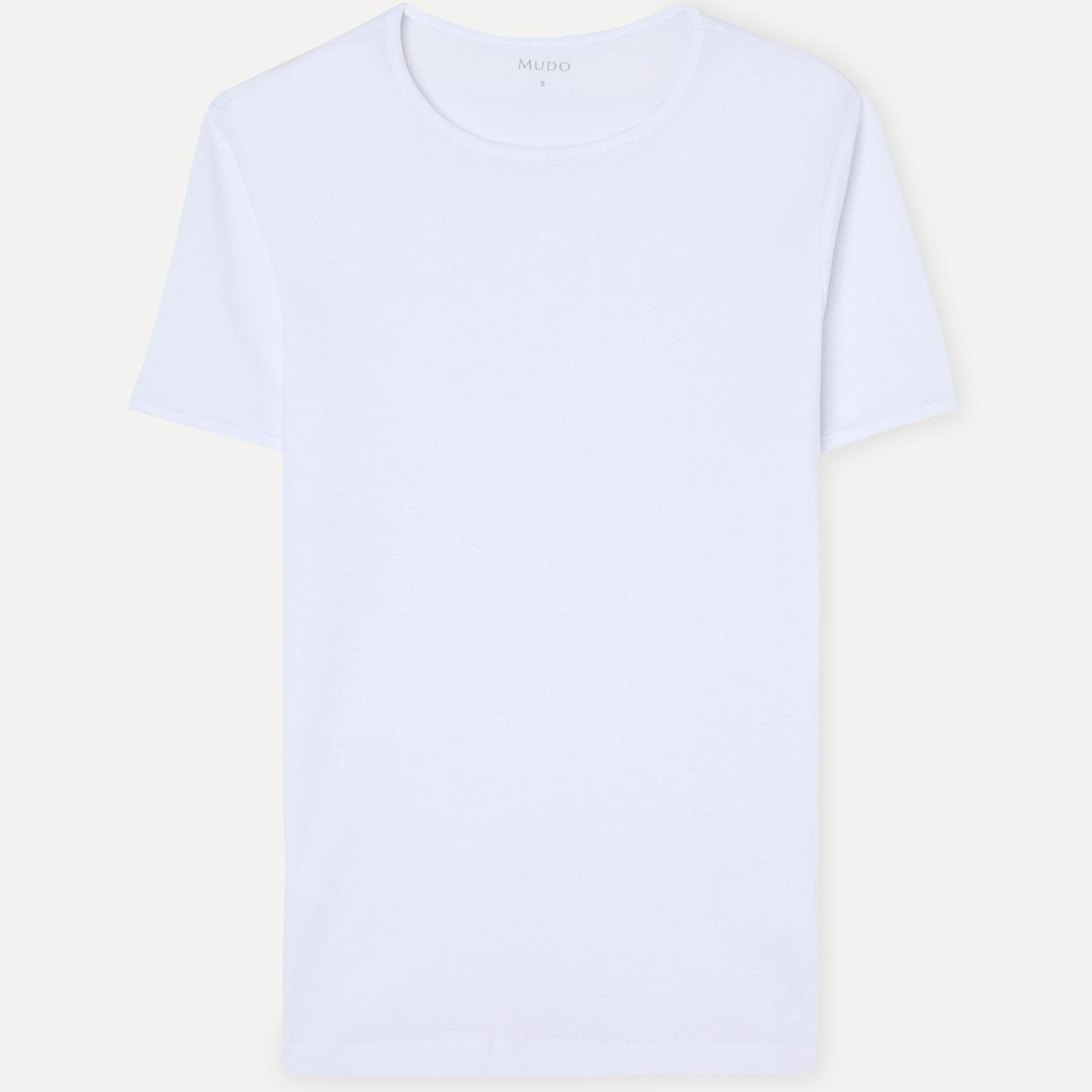 Erkek Beyaz Bisiklet Yaka T-Shirt