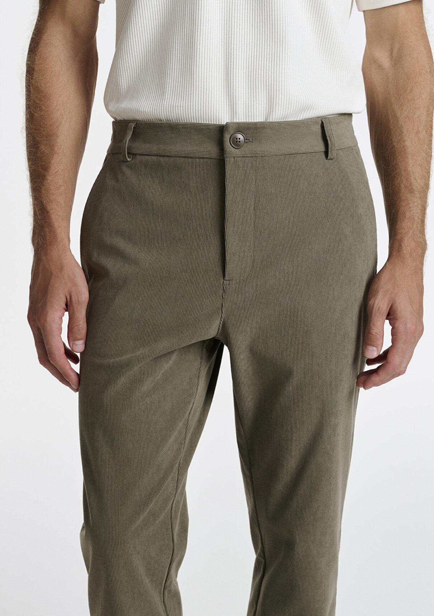 Mavi Kahverengi Kadife Jogger Pantolon 0010632-86749