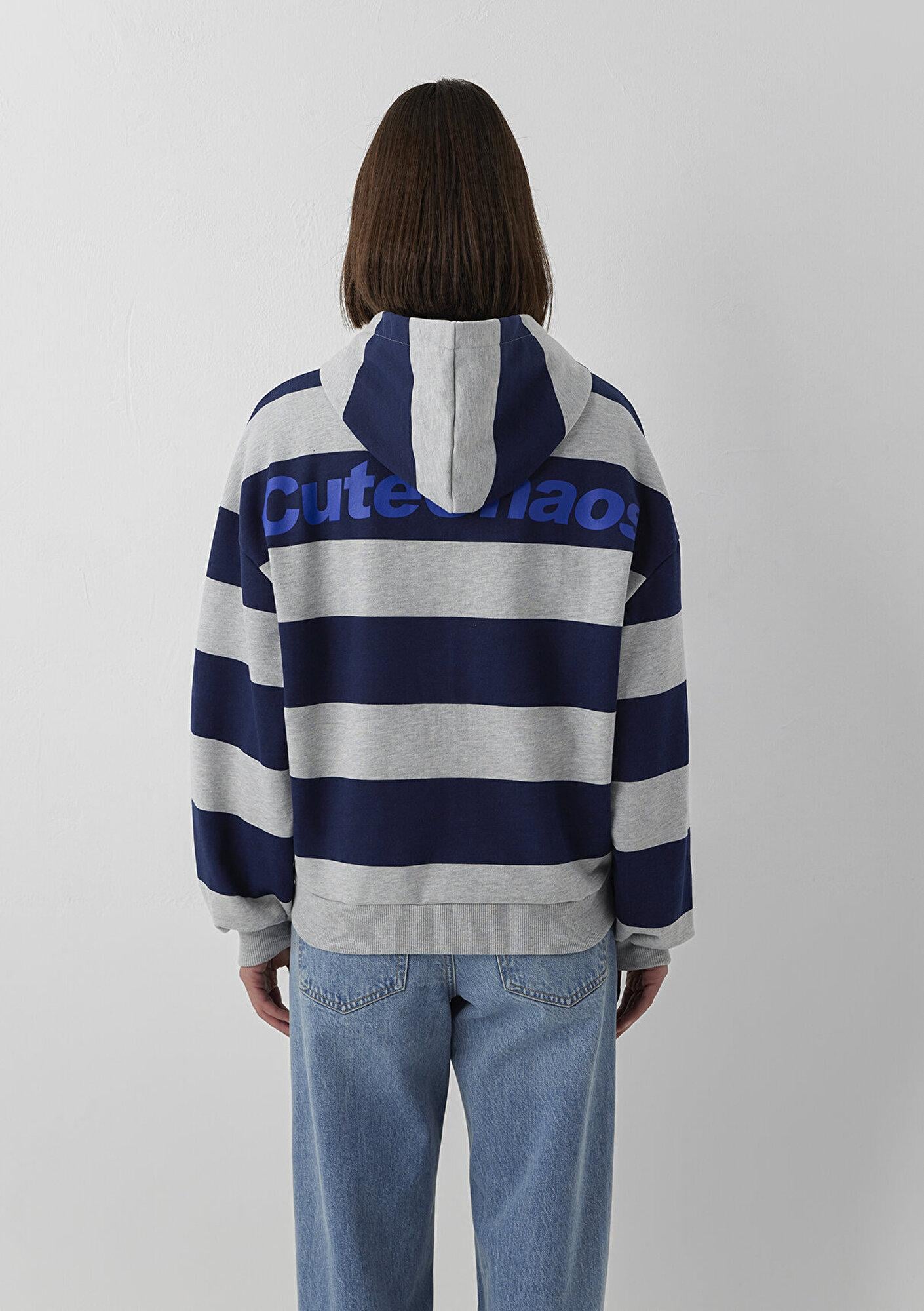 Mavi Kapüşonlu Mavi Sweatshirt 1S20107-81518