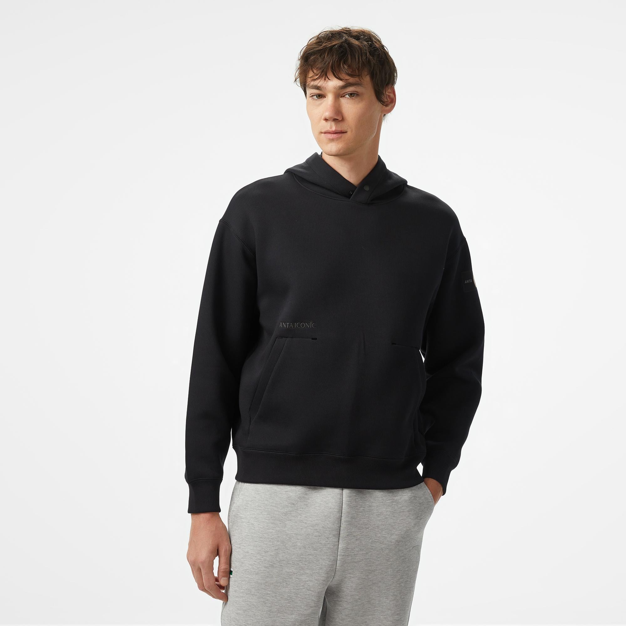 Anta Iconic Erkek Siyah Hoodie