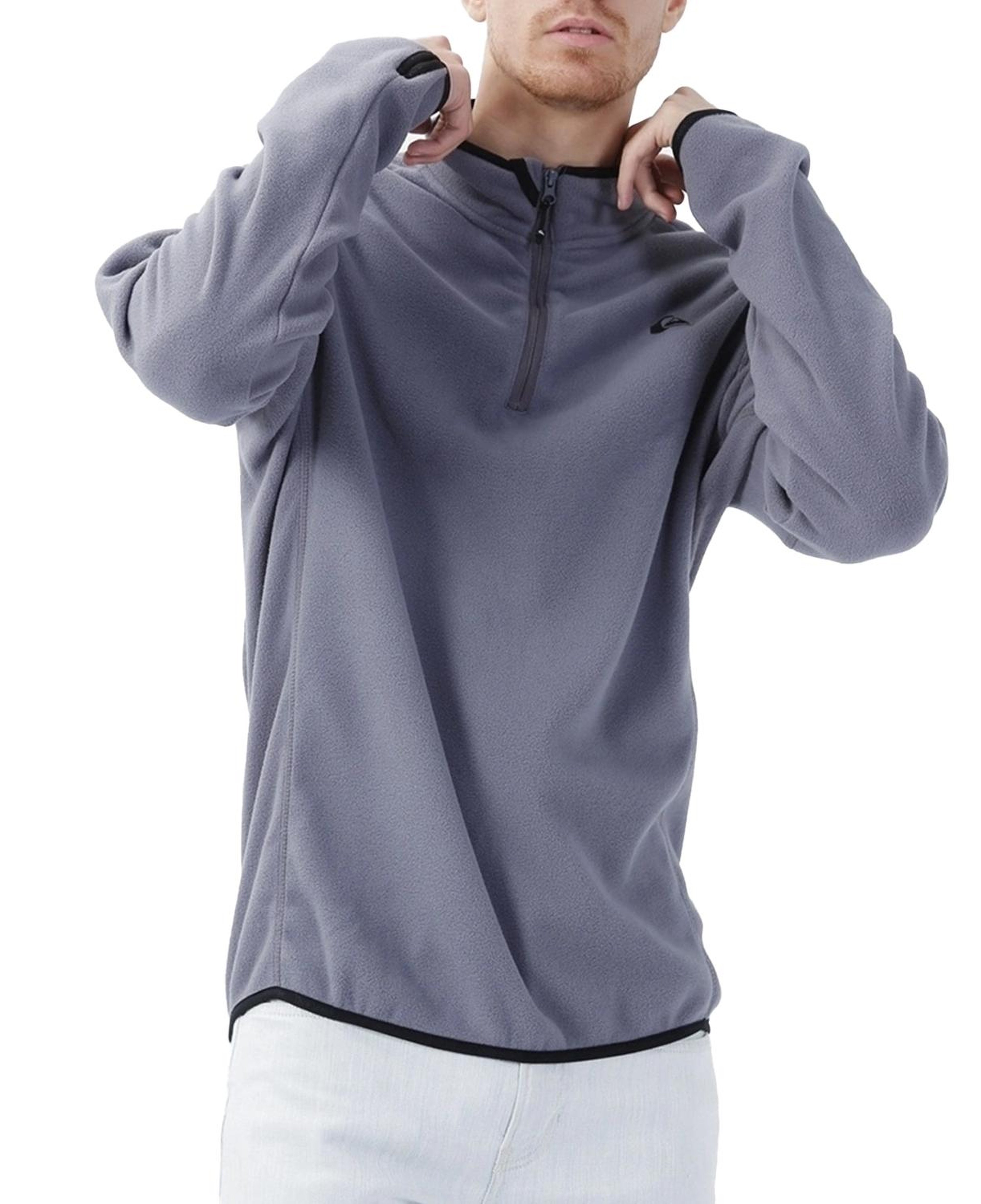 Quiksilver Mission Halfzip Erkek Gri Polar