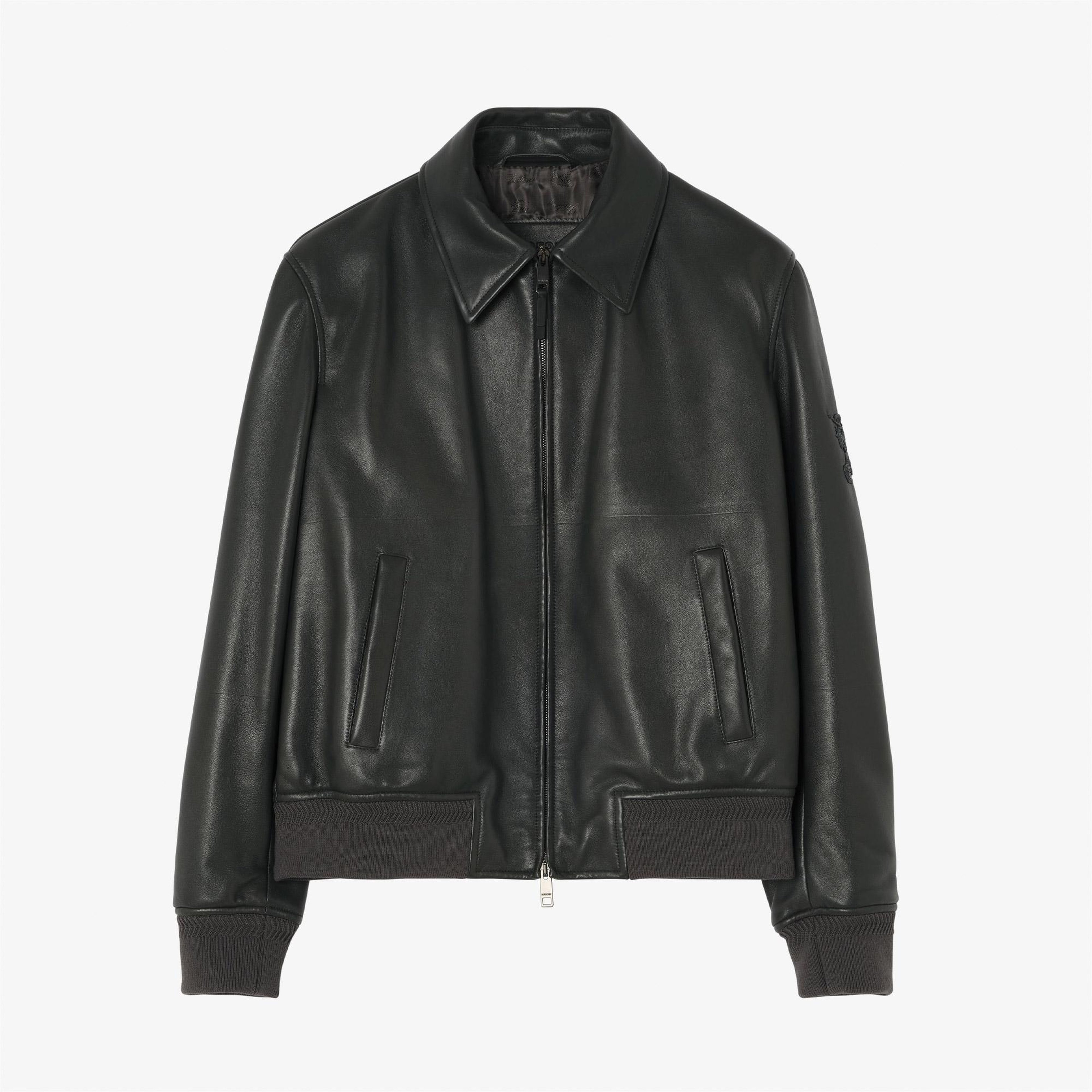Burberry Bloomsbury Erkek Antrasit Deri Mont