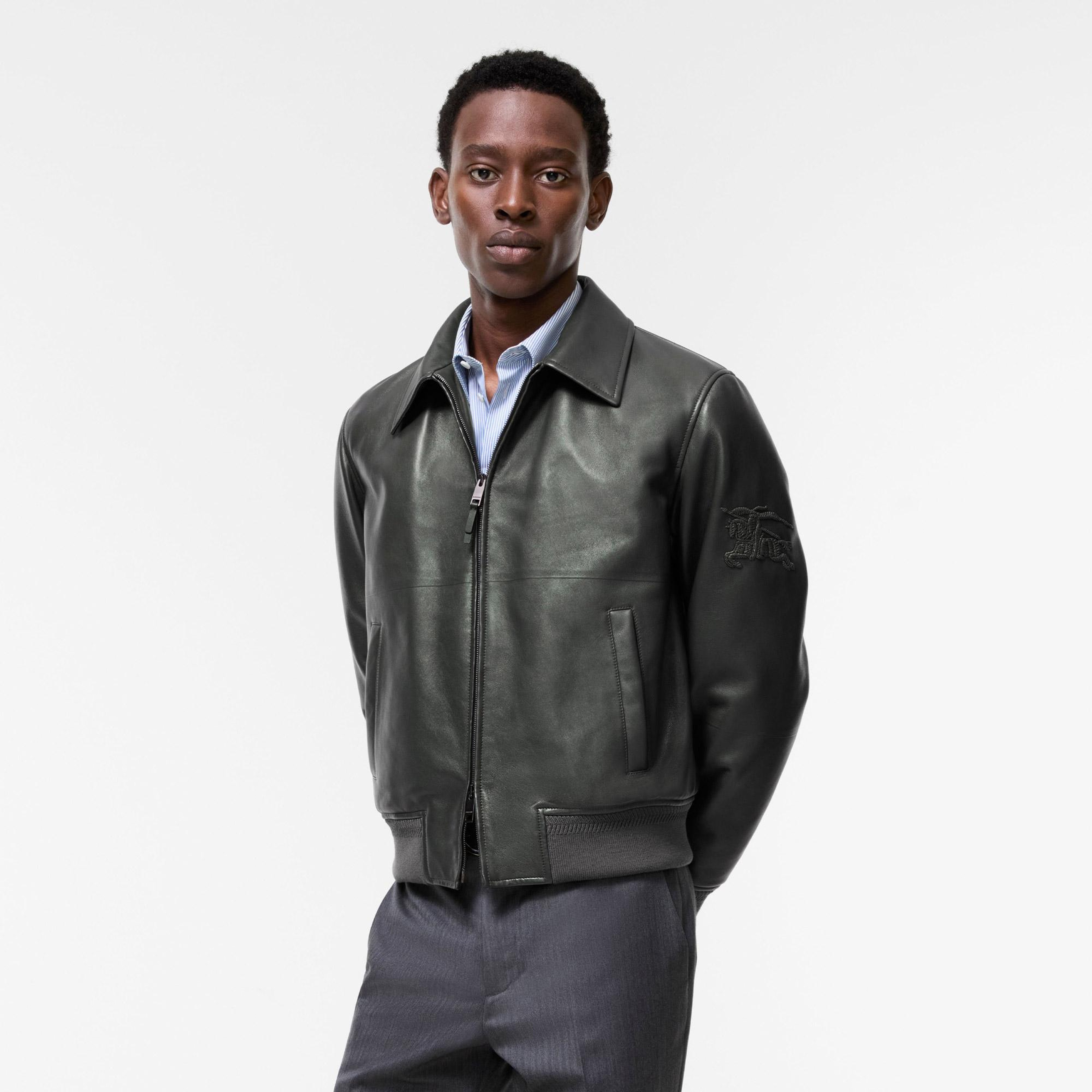Burberry Bloomsbury Erkek Antrasit Deri Mont