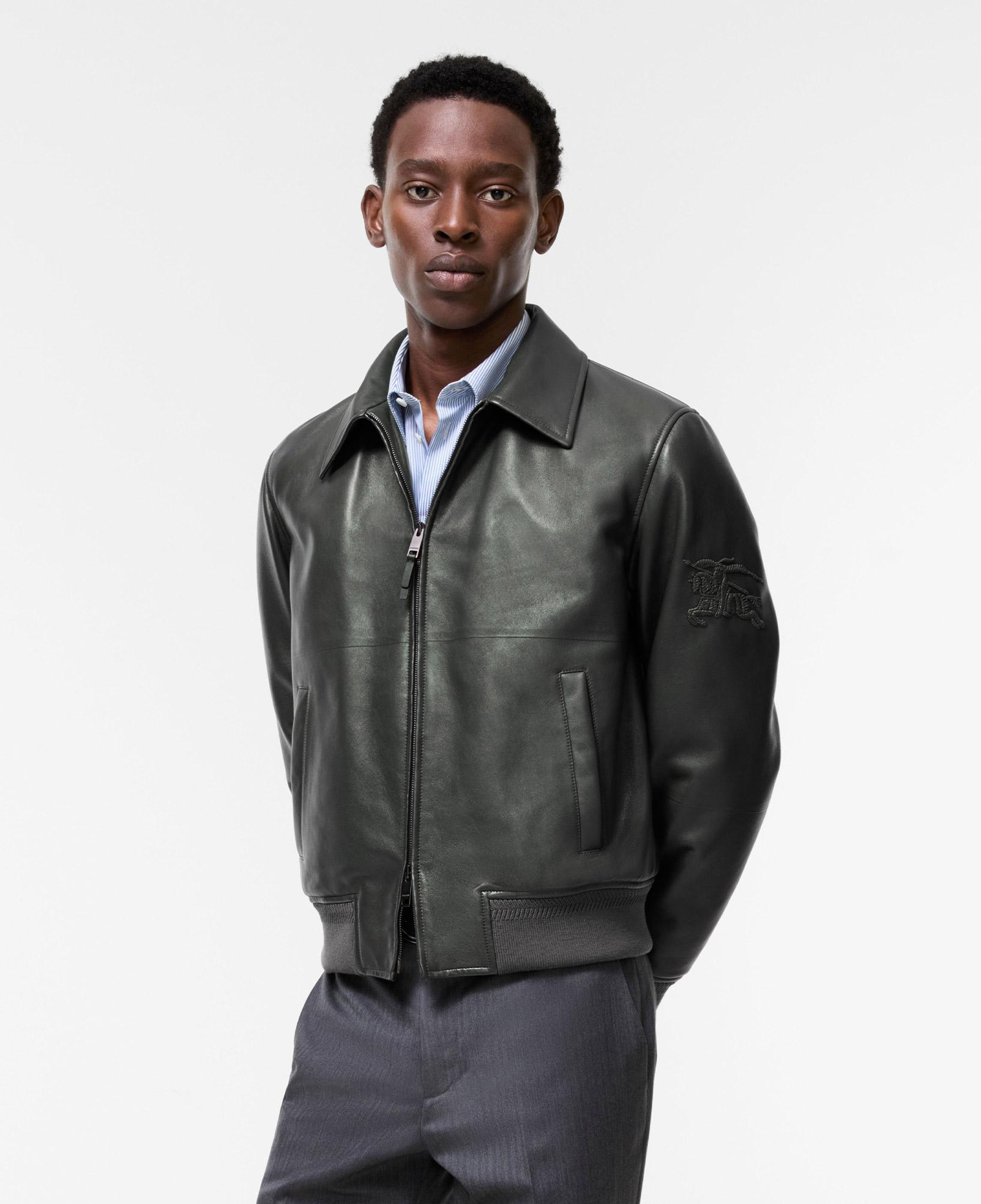 Burberry Bloomsbury Erkek Antrasit Deri Mont