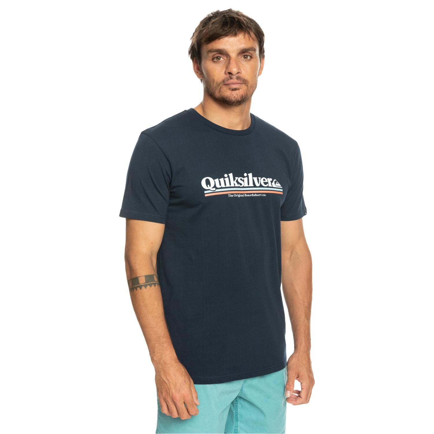 Quiksilver Betweenthelines Erkek Mavi Tişört