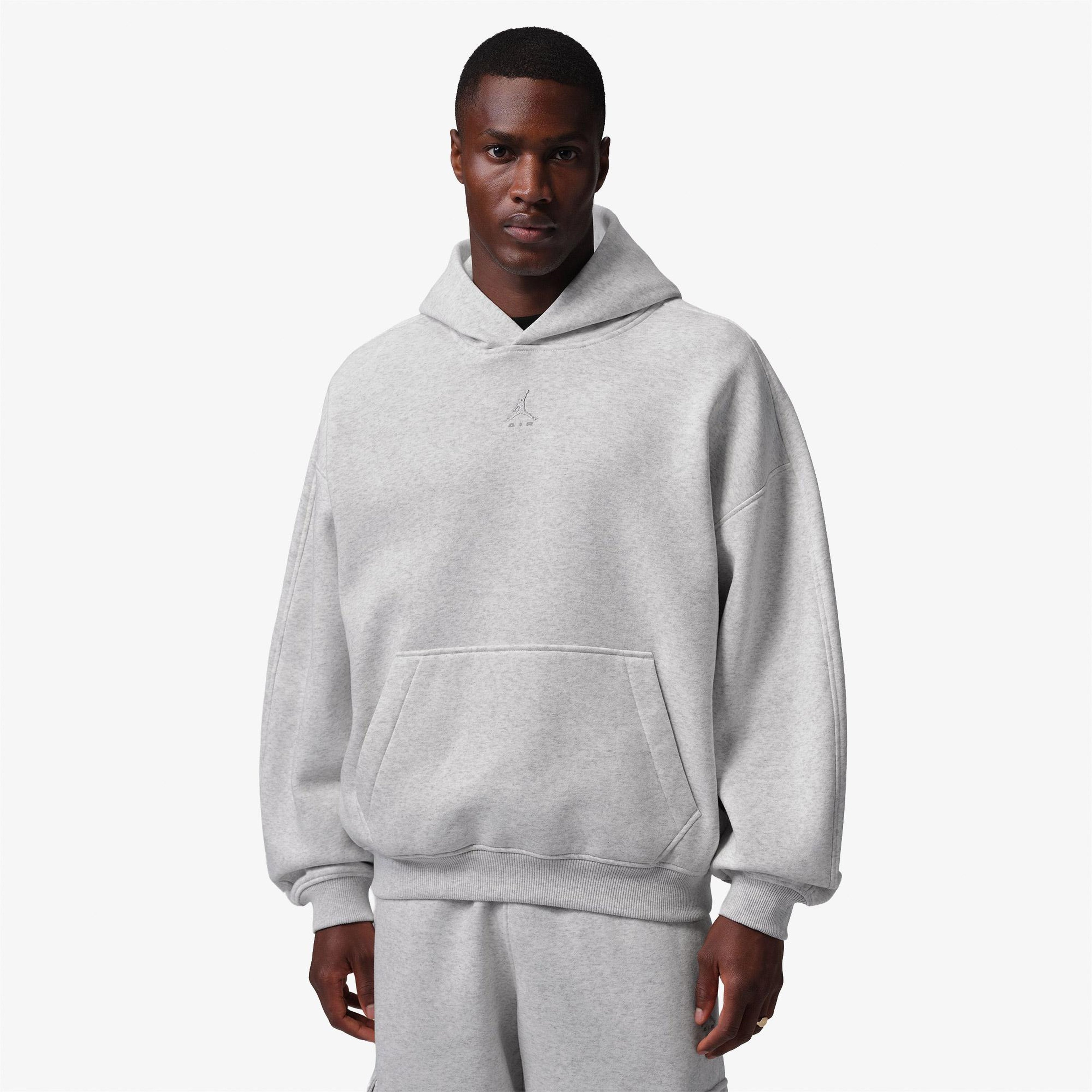 Jordan Brooklyn Fleece Oversize Erkek Gri Hoodie