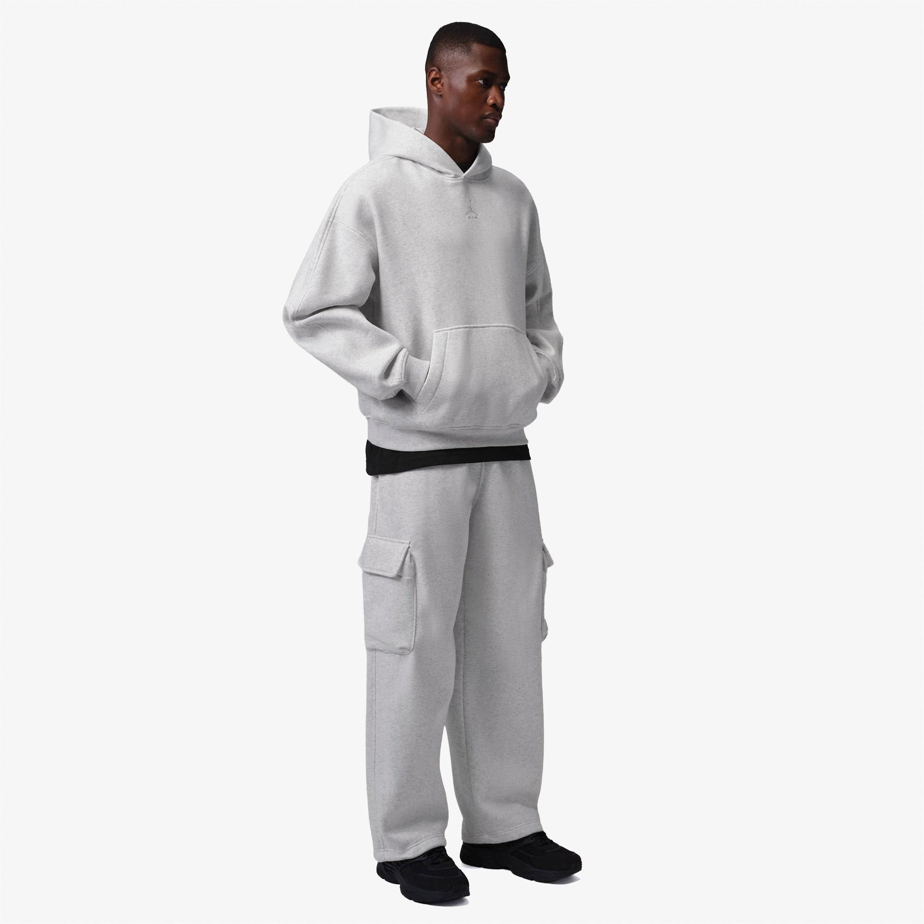 Jordan Brooklyn Fleece Oversize Erkek Gri Hoodie