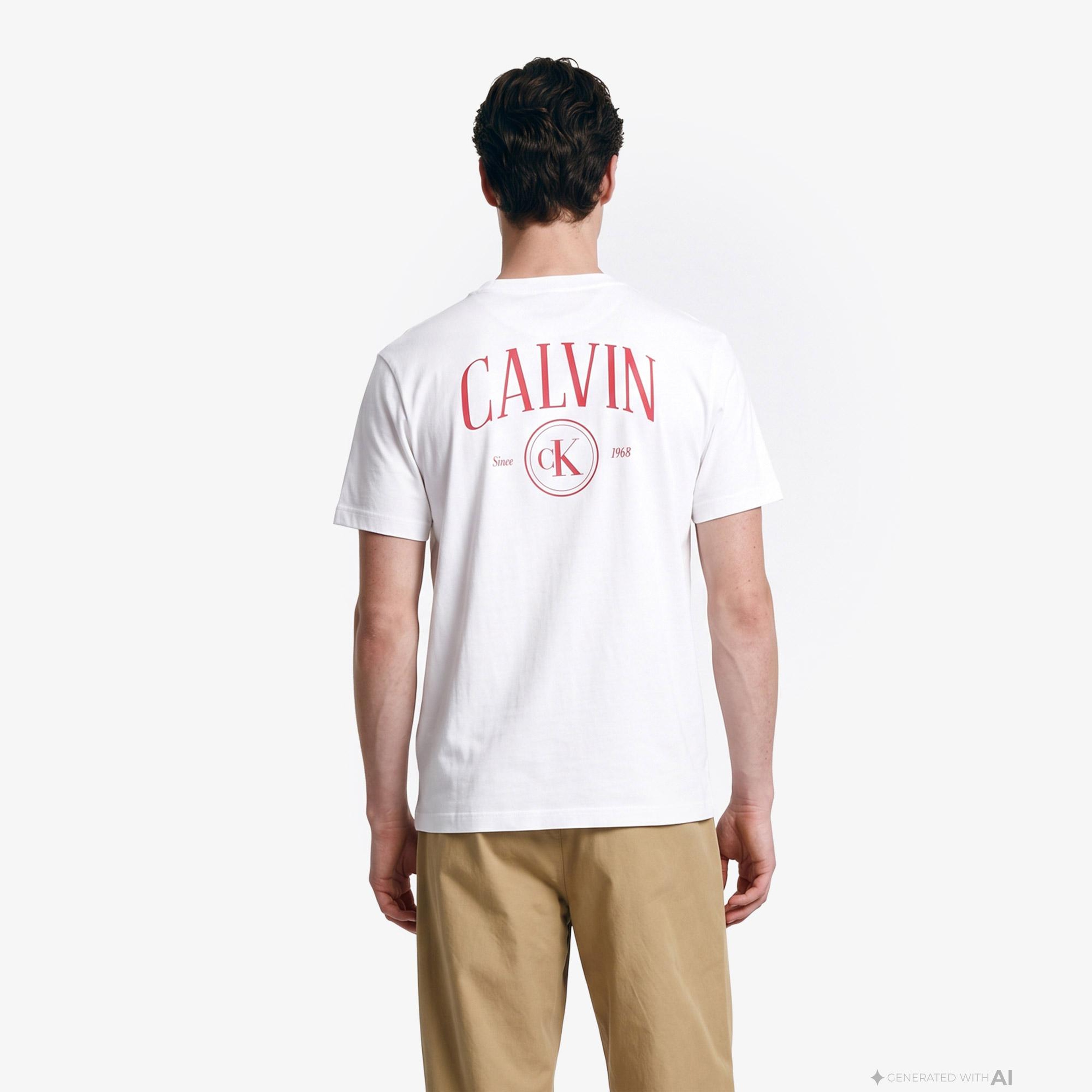 Calvin Klein 20S Crest 1968 Erkek Beyaz T-Shirt
