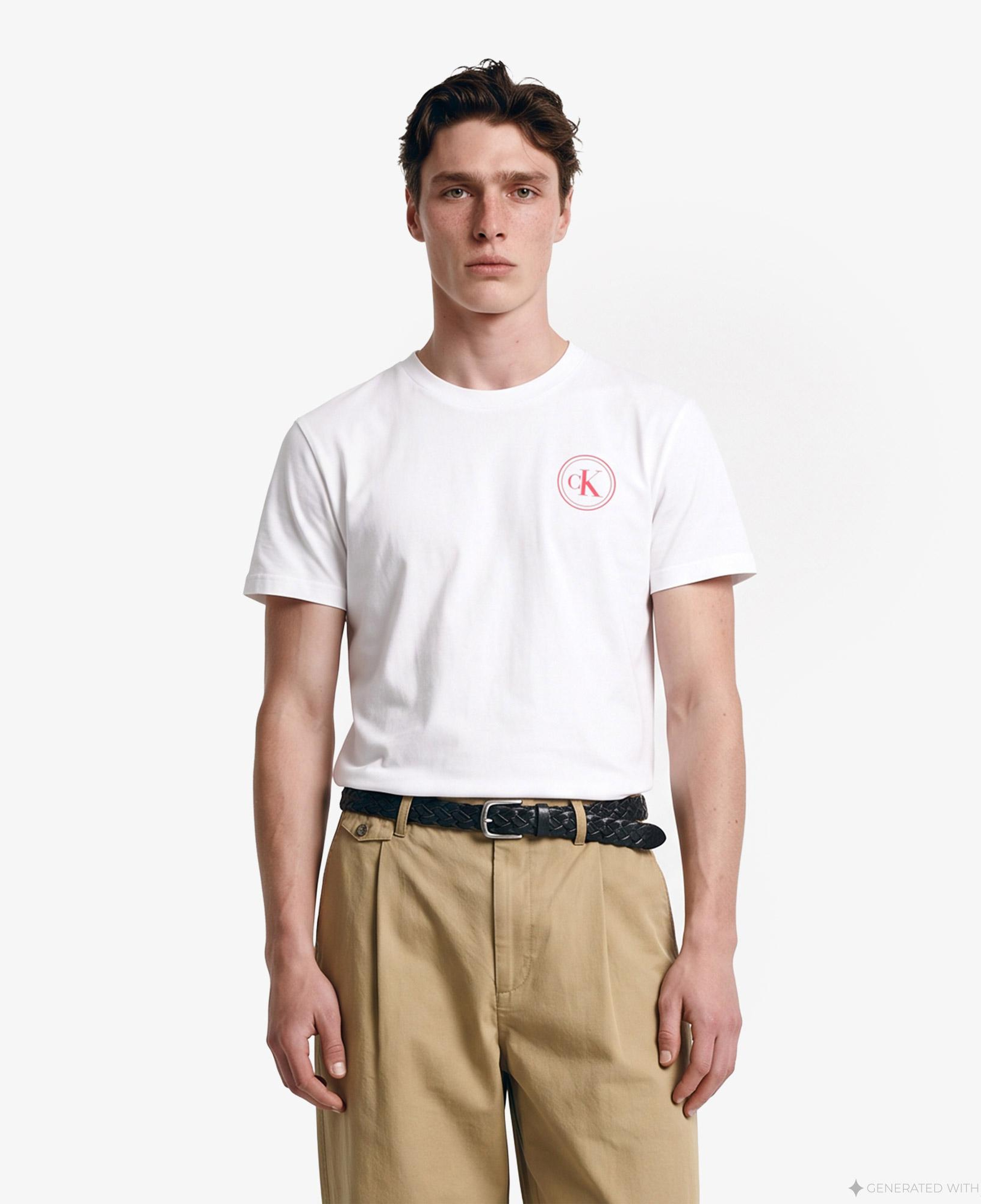 Calvin Klein 20S Crest 1968 Erkek Beyaz T-Shirt